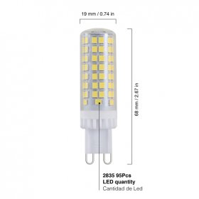 Lámpara LED G9 7W Cover Transparente Blanco Frío 6500°K 220-240VAC