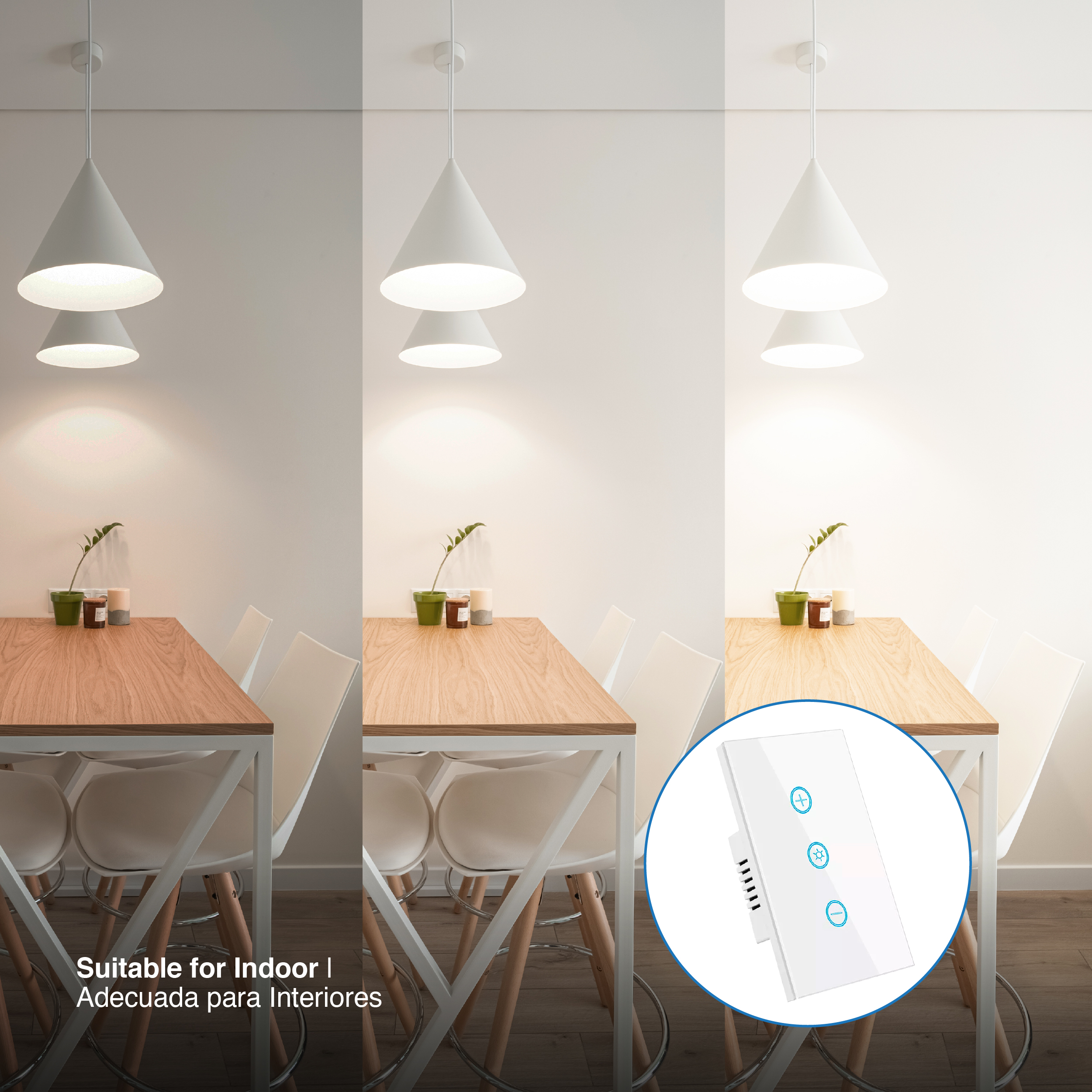 Tecla Dimmer Smart WiFi Switch Blanco