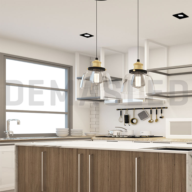 Spot Móvil Negro 8x8cm Corte 6.5cm para Lámparas GU10 y MR16