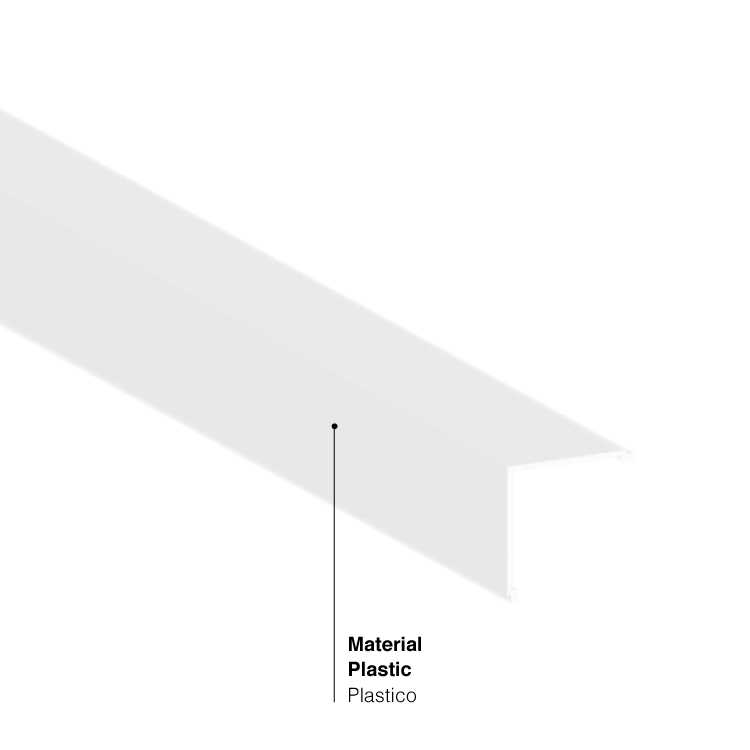 Cubierta para Perfil de Aluminio 15x15mm FLAT Blanco Opal, 2m