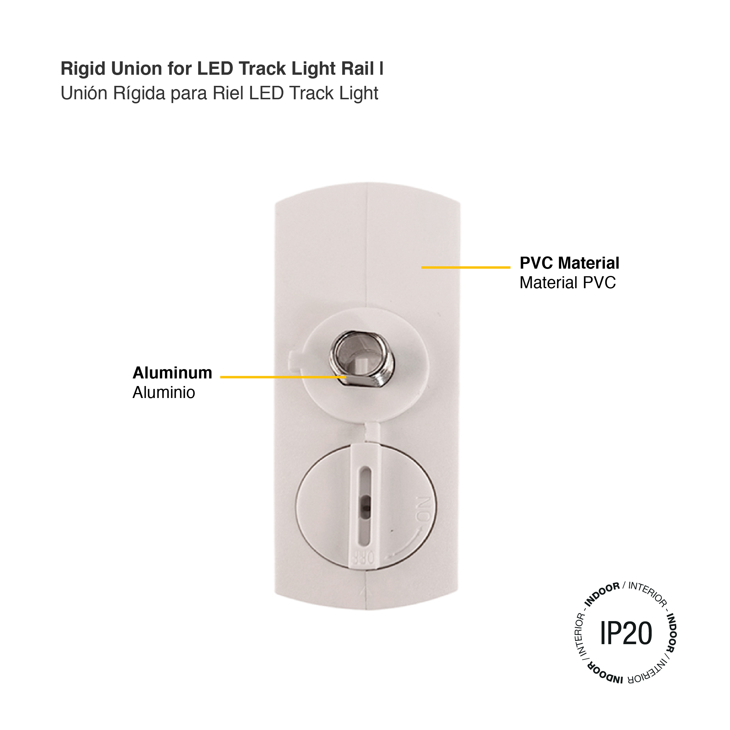 Adaptador para Riel LED Track Light Blanco 