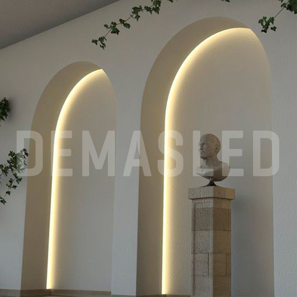 Perfil de Aluminio Flexible 17x6mm Anodizado, Cover Opal Blanco x2m