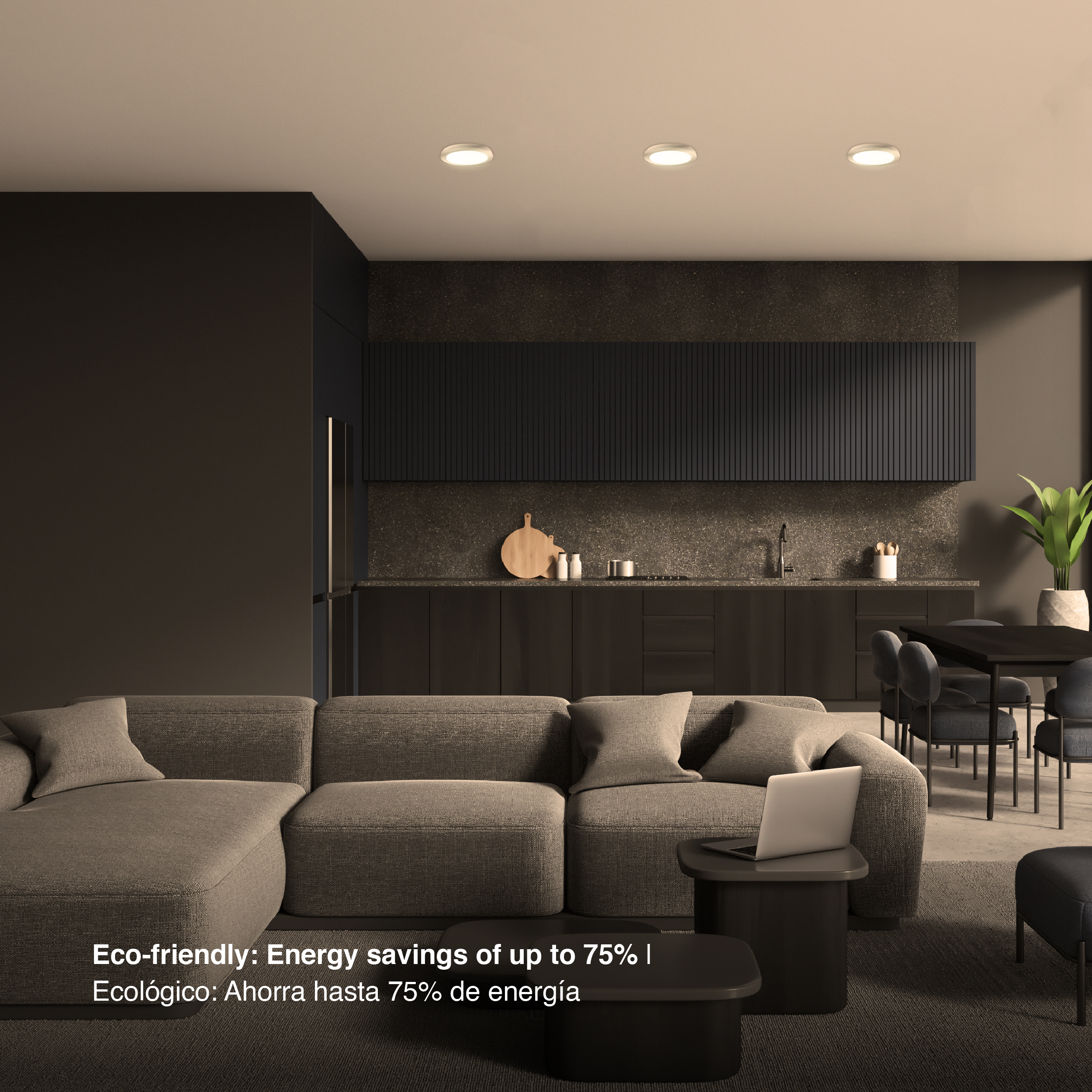 Plafón LED Redondo Níquel de 22cm 18W 1230lm Blanco Cálido, de Aplicar