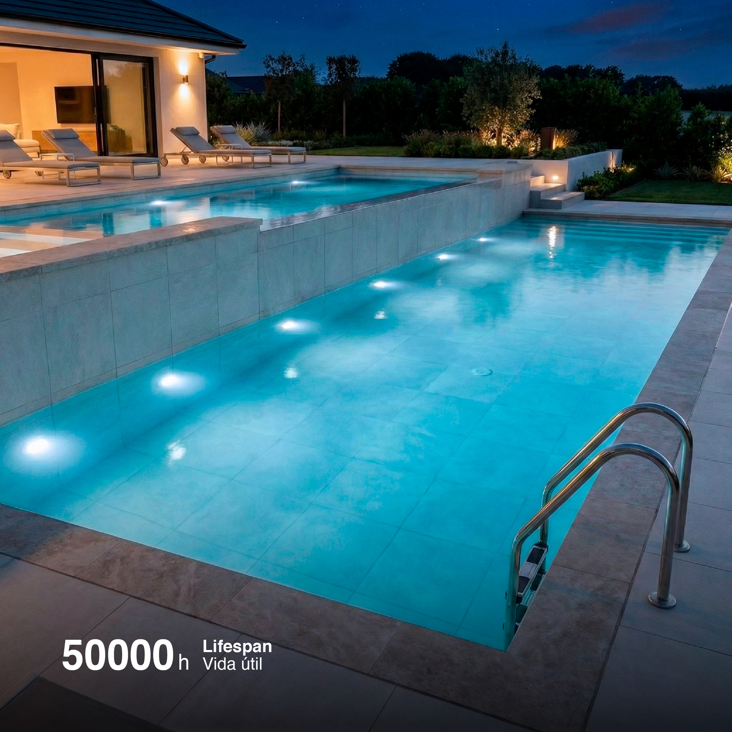 Luminaria para Pileta IP68 ø100mm Blanco Frío 10W