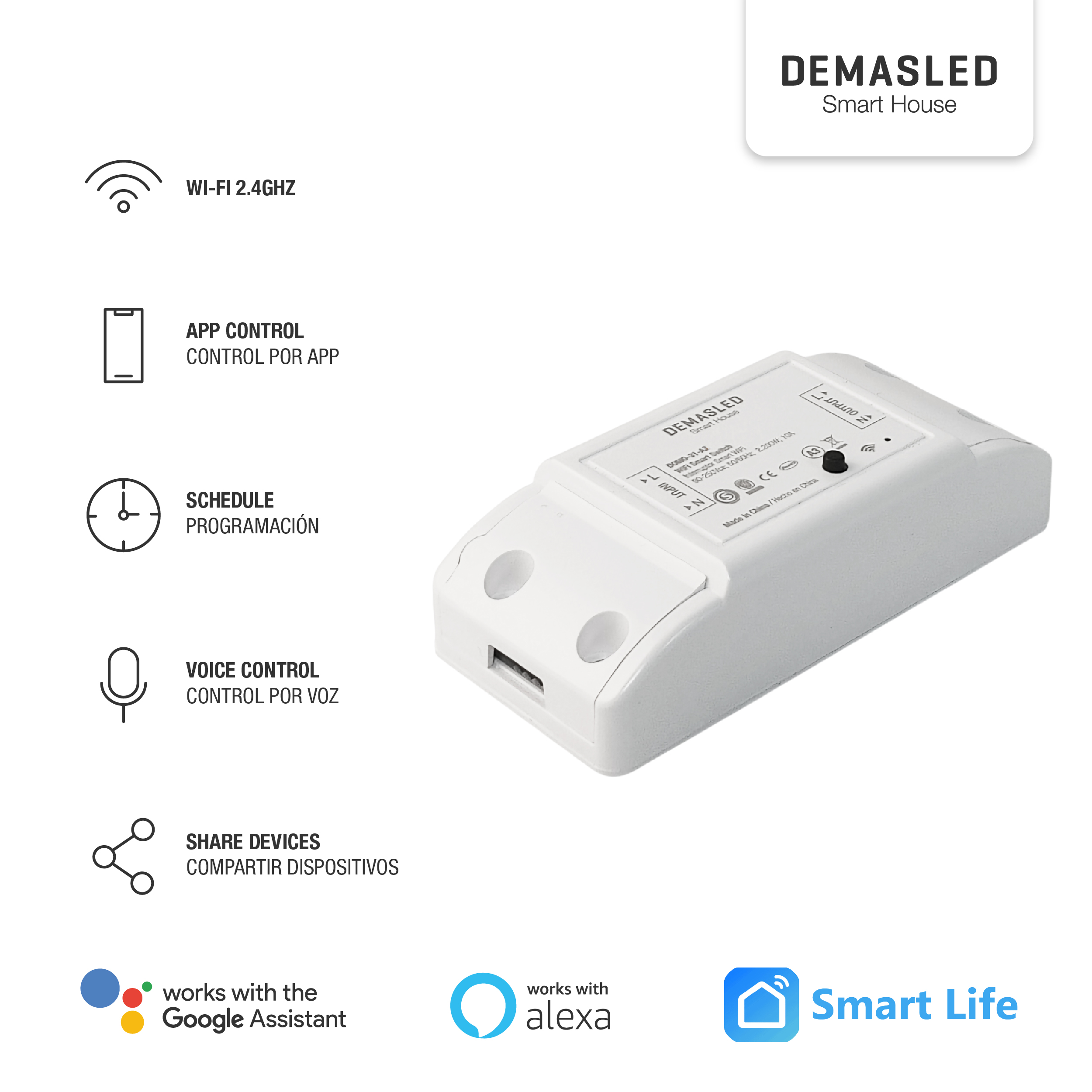 Receptor WIFI Monitoreo de Consumo Eléctrico 10A