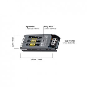 Fuente de Alimentación Switching Pequeña 12V 102W 8,5A  Interior
