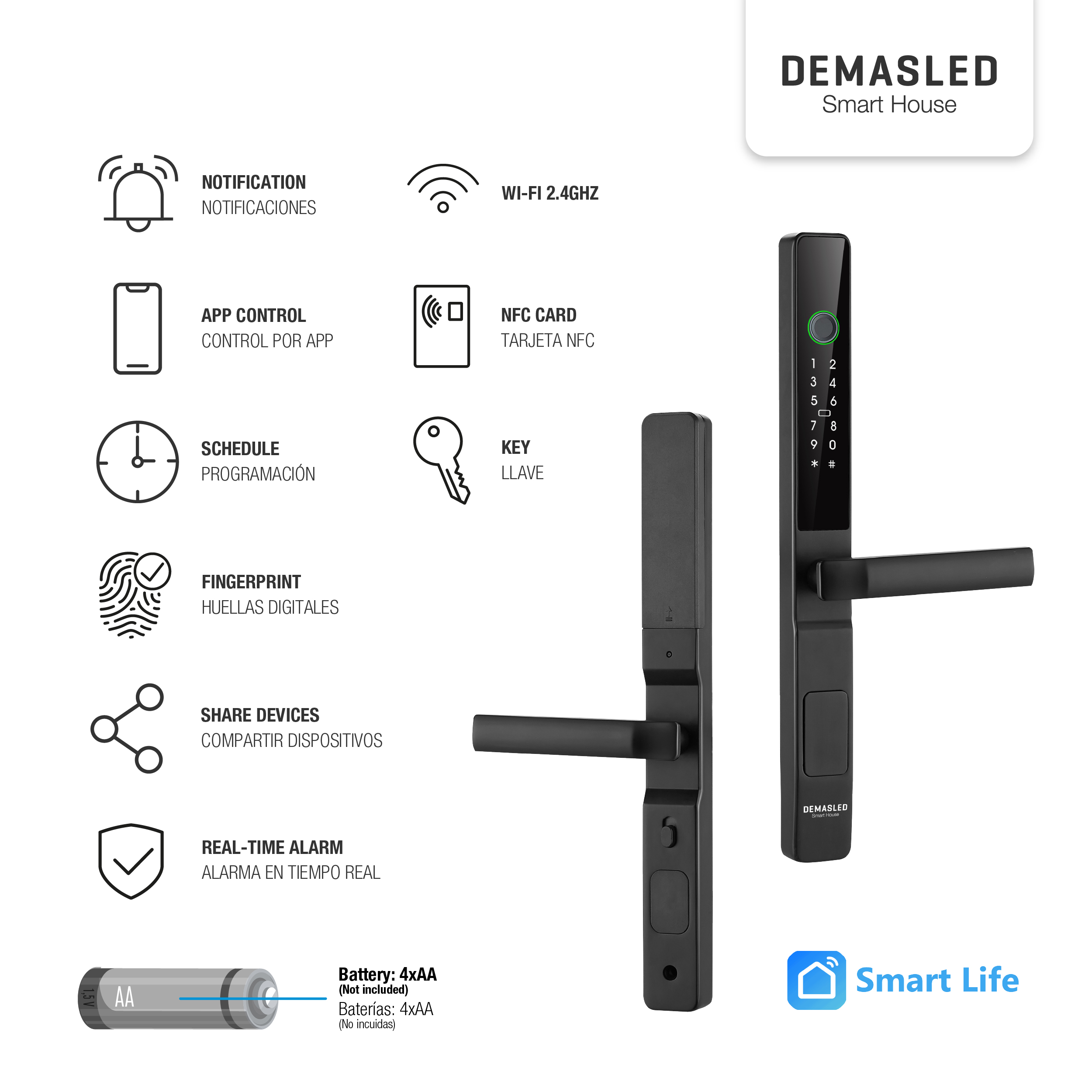Cerradura para Exterior Biométrica Smart WiFi 