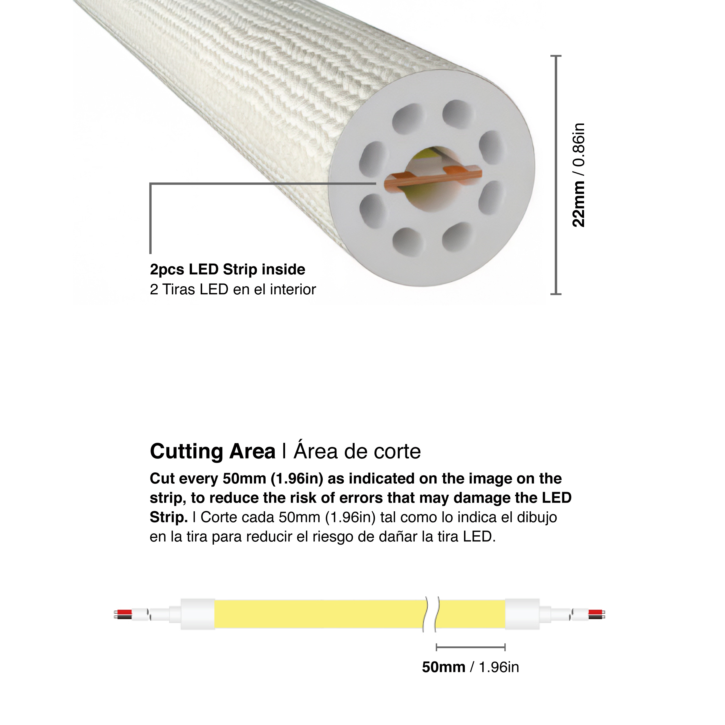 Tira LED Neón Flexible SMD2835, 24V 24W/m, Blanco Cálido 240LEDs/m, 5m