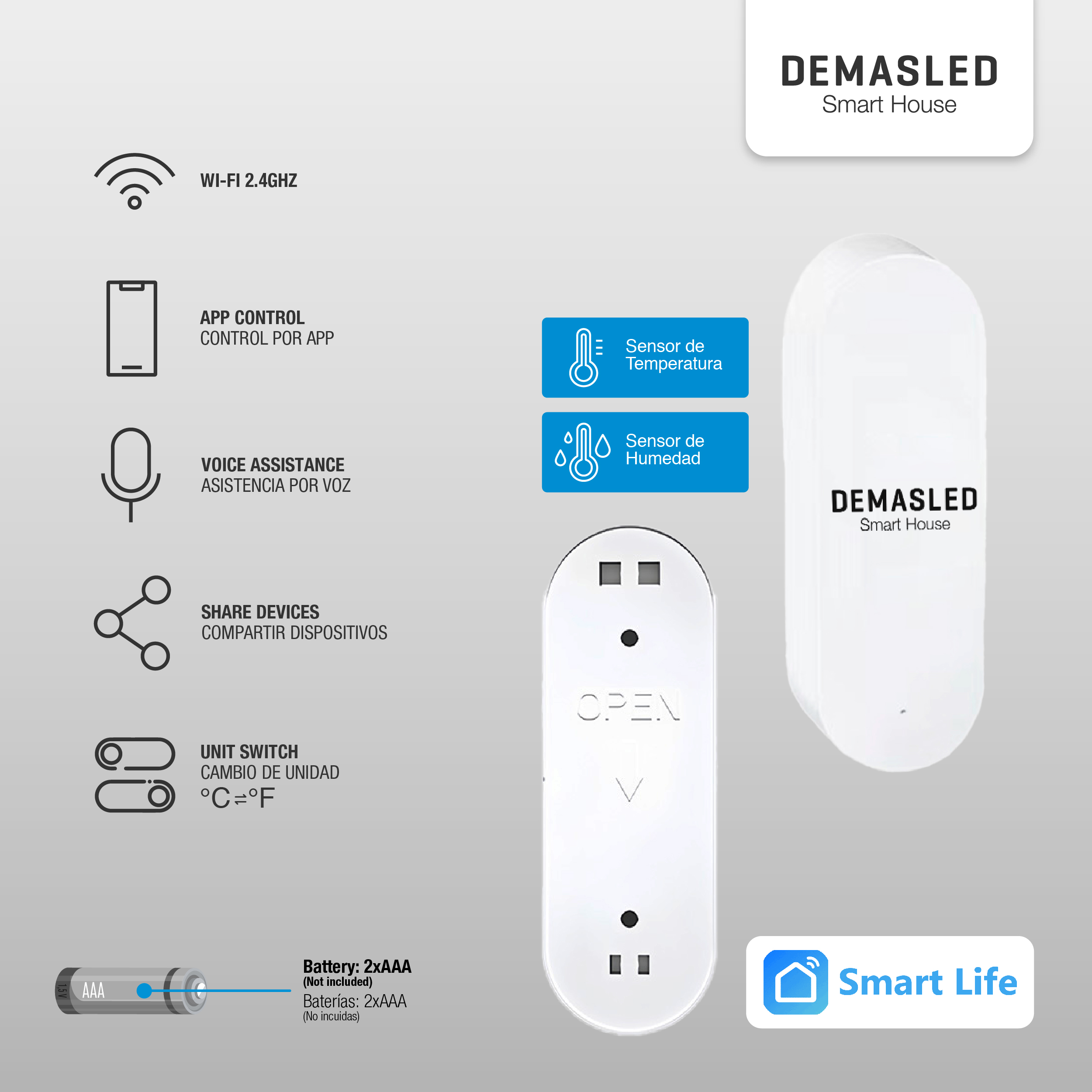 Sensor de Temperatura y Humedad Smart WiFi