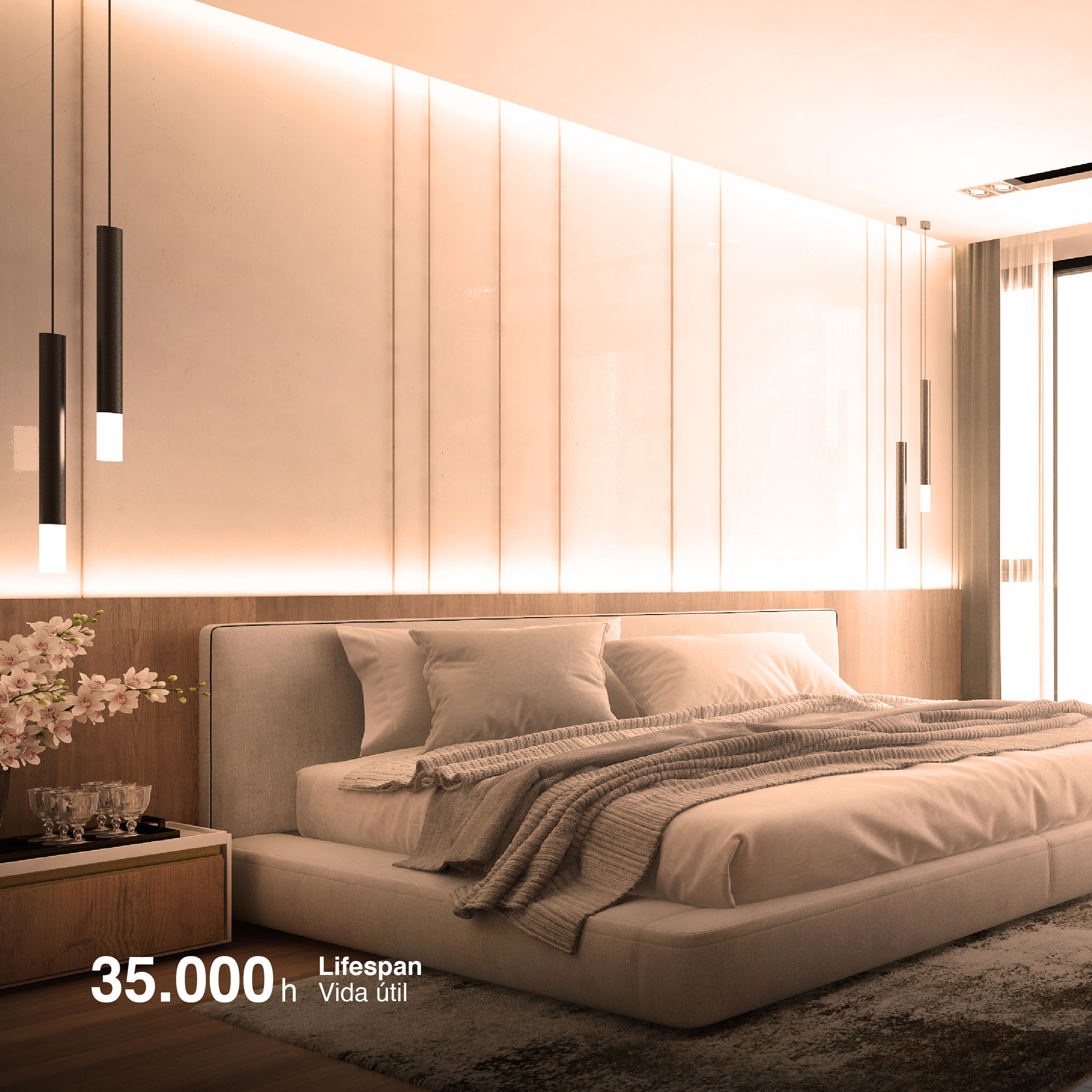 Tira LED COB 24V 15W/m Blanco Cálido 1500lm/m 528 LEDs/m, 10mm PCB IP33 x5m