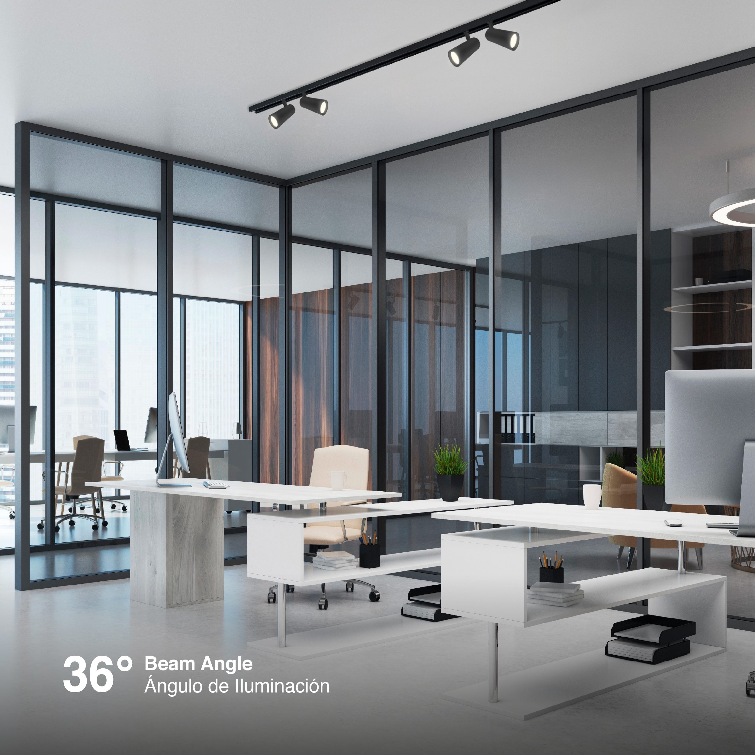 Lámpara LED Track Light GU10 Negro