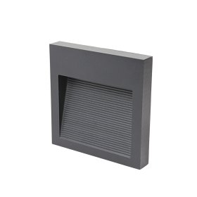 Aplique LED Exterior de Pared Cuadrado 6W IP65 Negro 12x12cm 220V Blanco Cálido