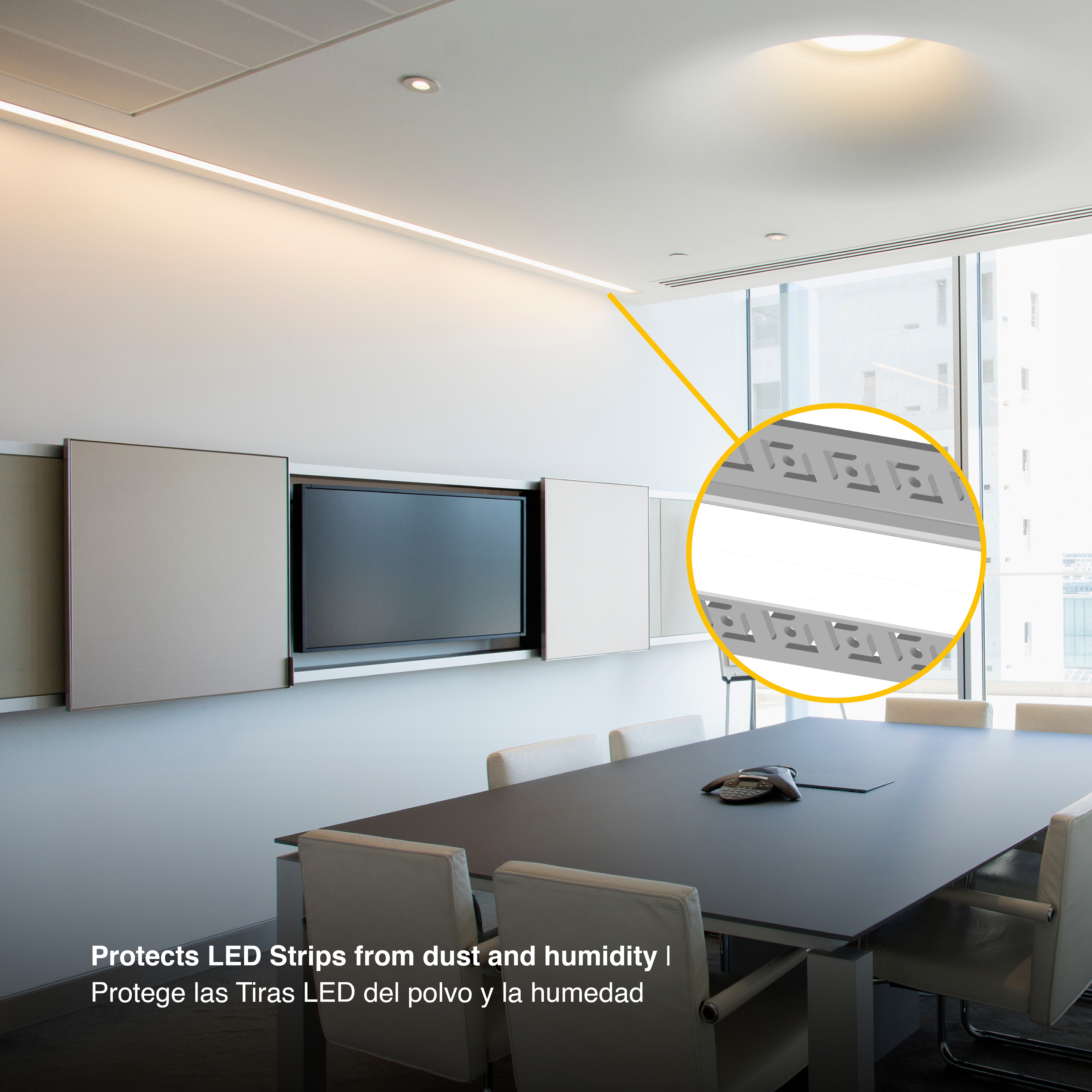 Cubierta para Perfil de Aluminio 53x14mm FLAT Blanco Opal, 16m