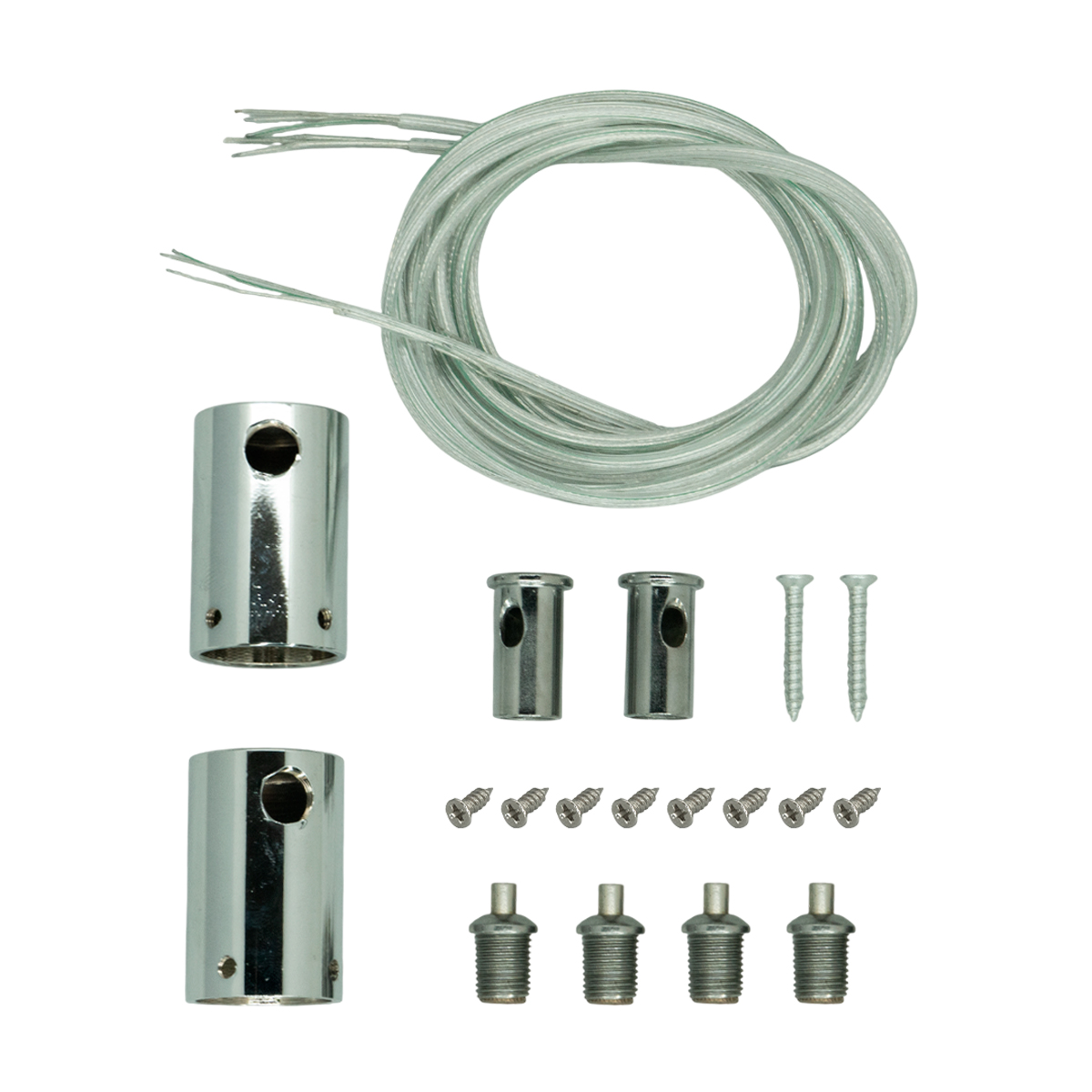 Kit de 2 tapas de Aluminio Cromado + cable de acero 1,5m para tex-11/12