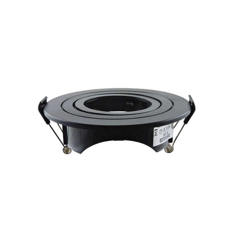 Spot Plástico Móvil Negro 9.2cm Corte 6.5cm para Lámparas GU10