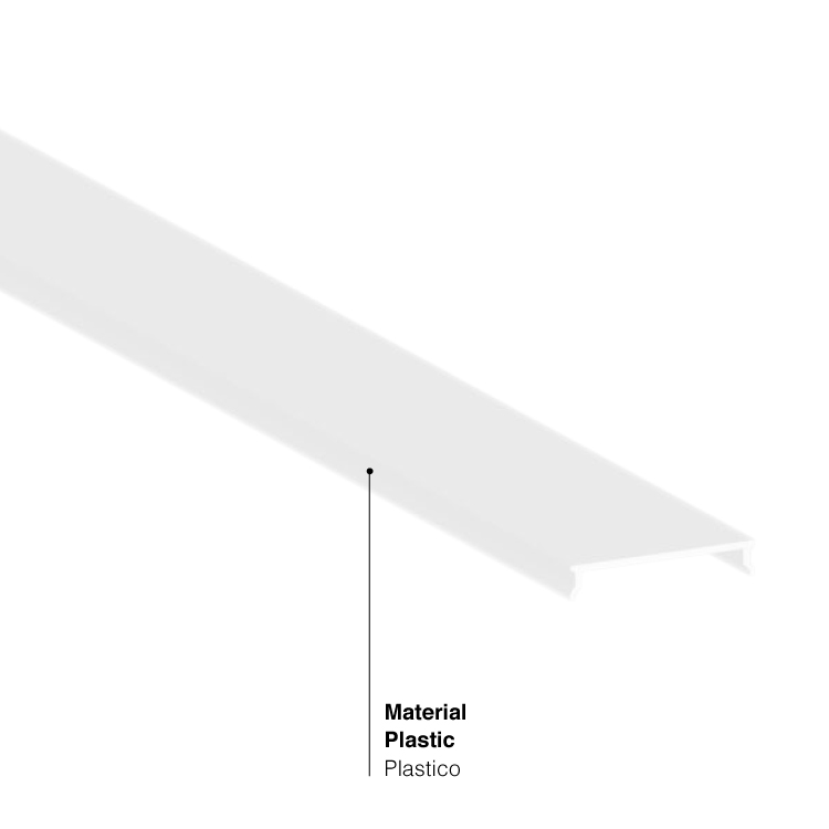 Cubierta FLAT Blanco Opal, 2m, para Perfil de Aluminio per-24