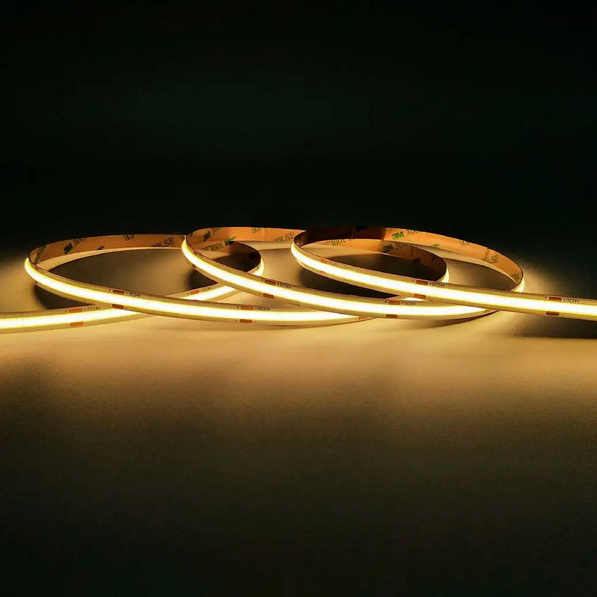 Tira LED COB 24V 11W/m, Blanco Cálido 1000lm/m 480LEDs/m, 8mm, 5m