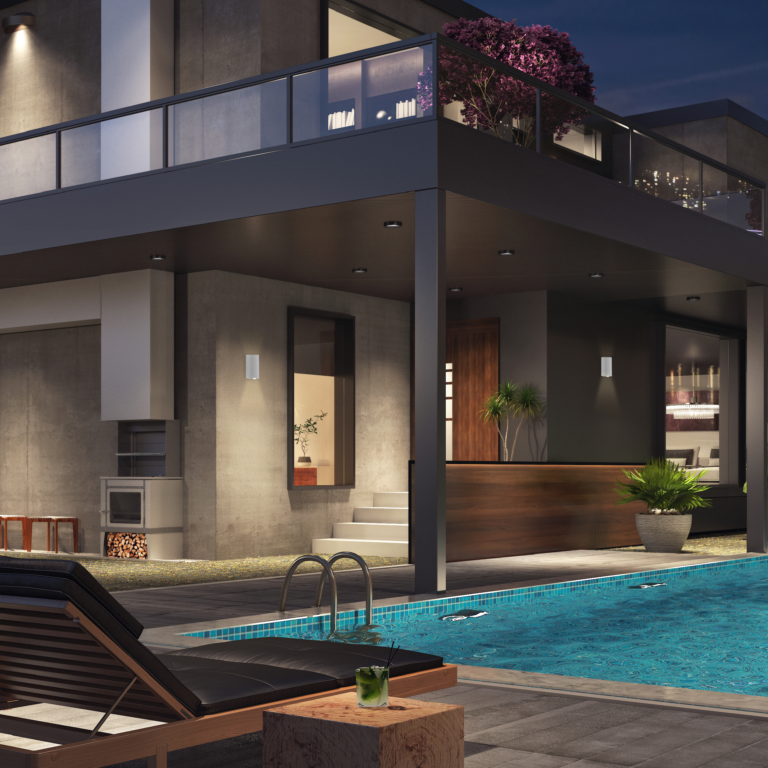 Aplique LED Exterior de Pared Bidireccional 10W IP65 Blanco 10cm 220V Blanco Neutro