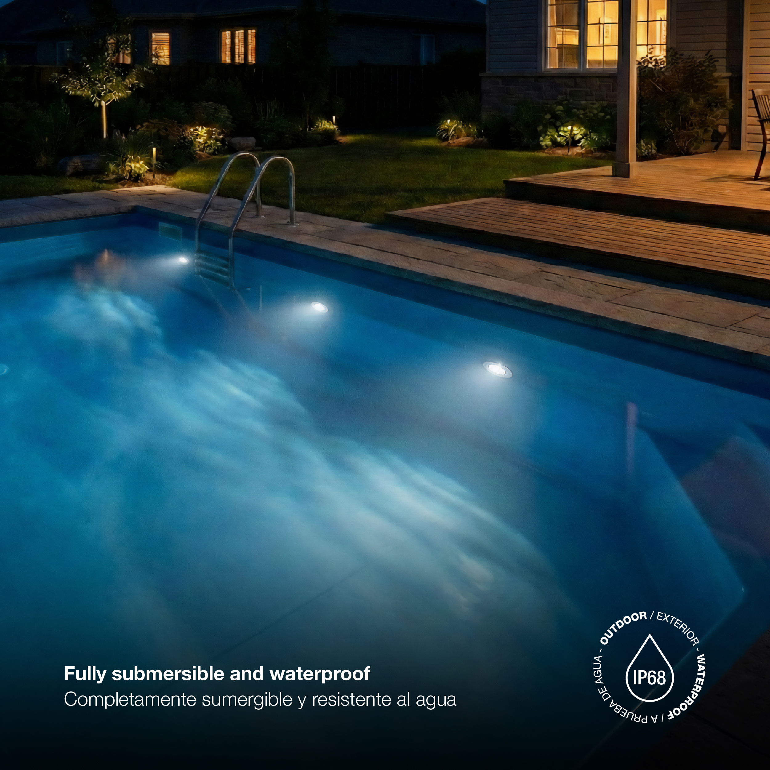 Luminaria para Pileta IP68 ø100mm Blanco Frío 10W