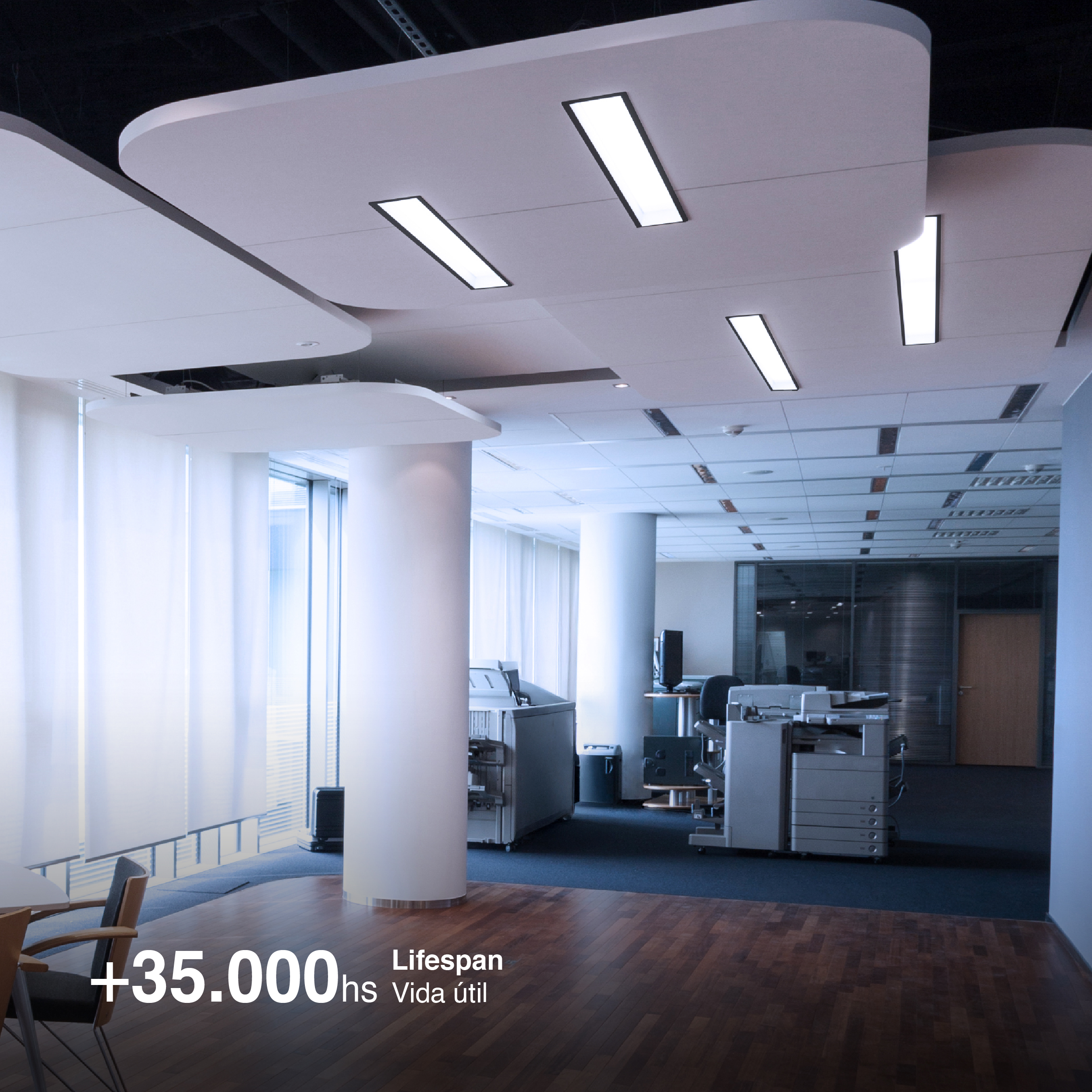 Panel BACKLIGHT LED Negro 48W, 30 x 120cm, blanco Frío Aplicar