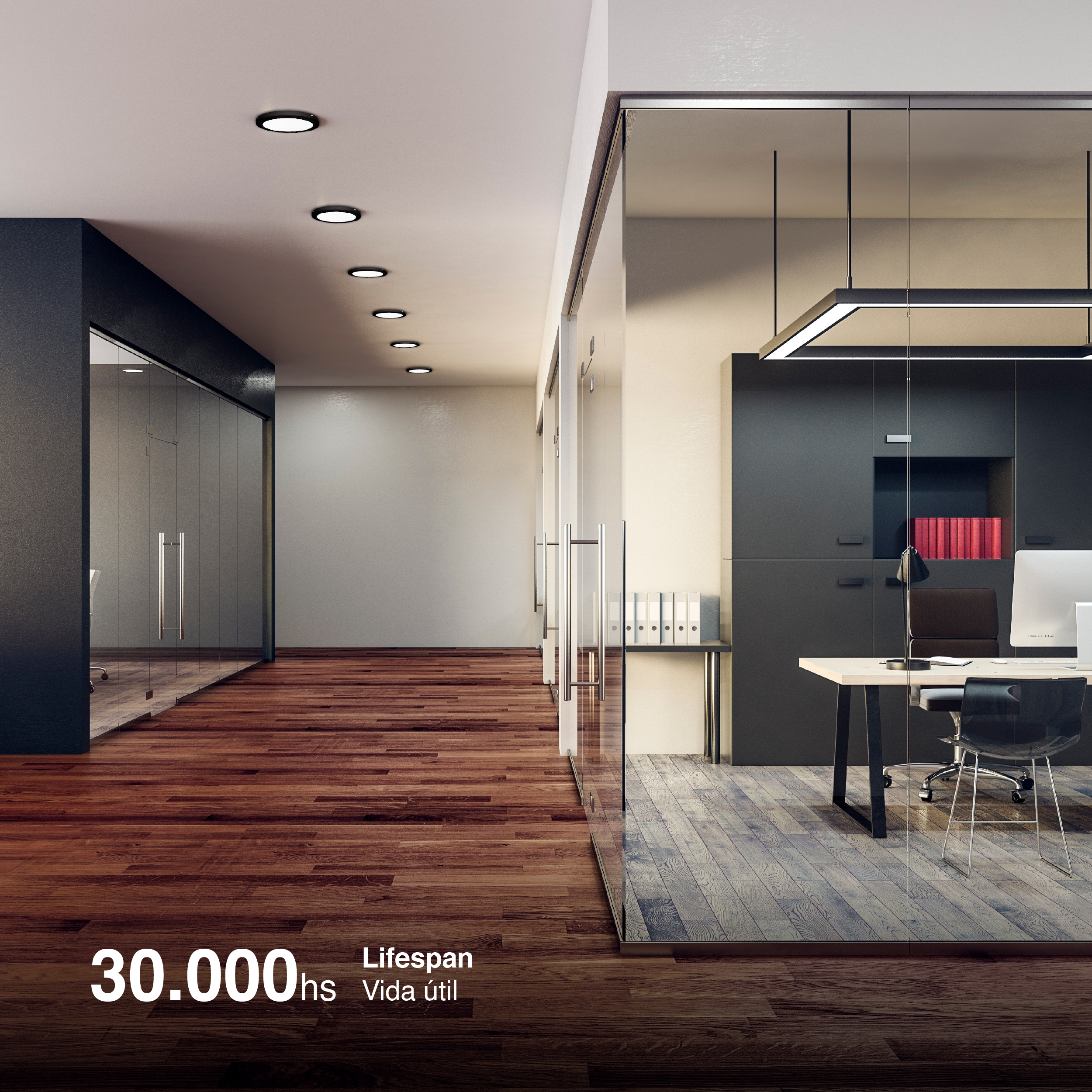 Plafón LED redondo negro de 22cm, 18W 1230lm Neutro, de aplicar