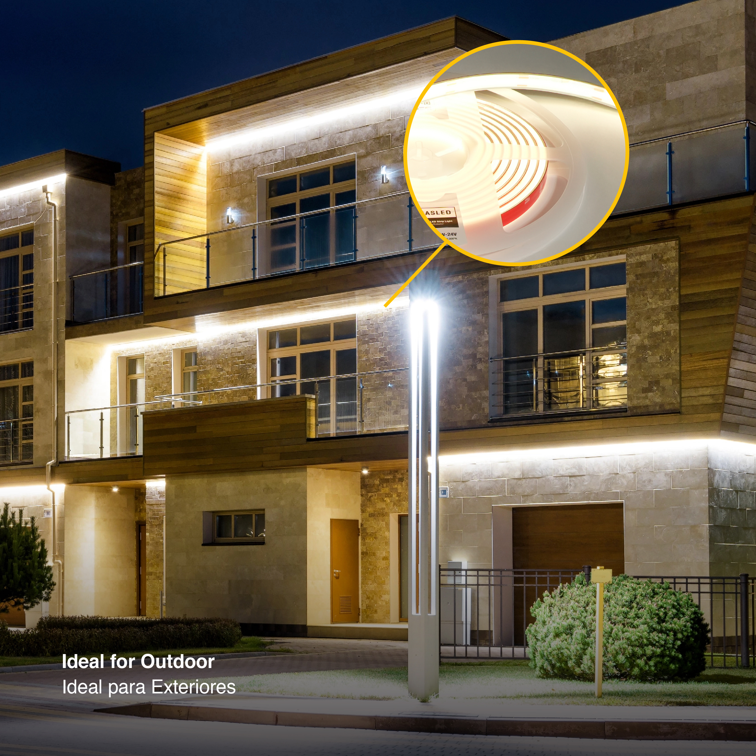 Tira LED COB 24V 11W/m Blanco Neutro 1012lm/m 480 LEDs/m 11mm IP68, 5m