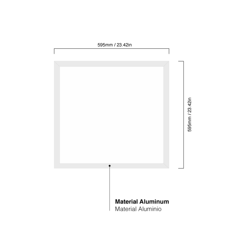Panel LED BACKLIGHT de 595x595mm 48W 4800lm Blanco Cálido de Embutir