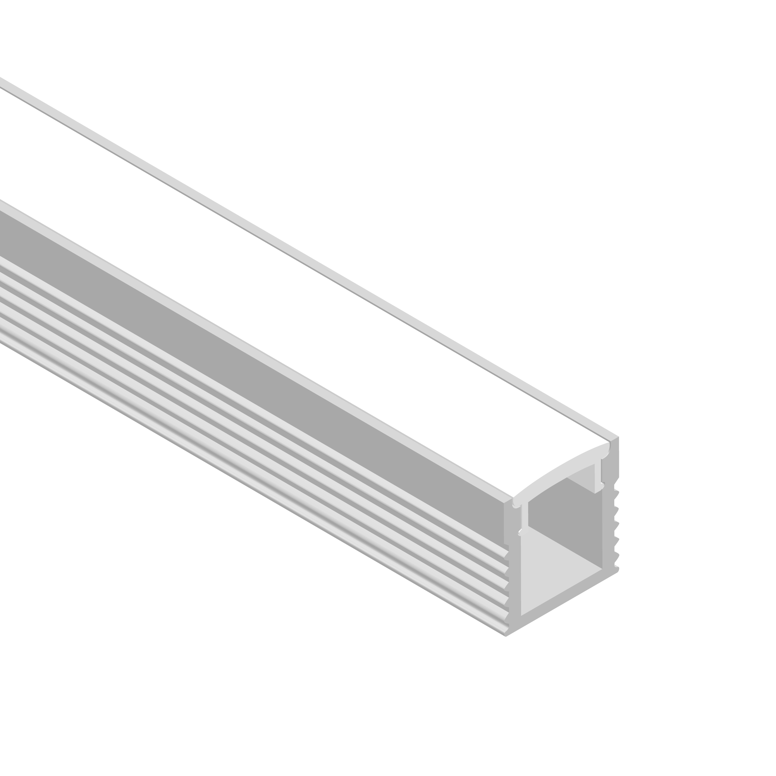 Perfil de Aluminio Mini Linear 7,8x9mm Anodizado, Cover Opal Blanco x 2m