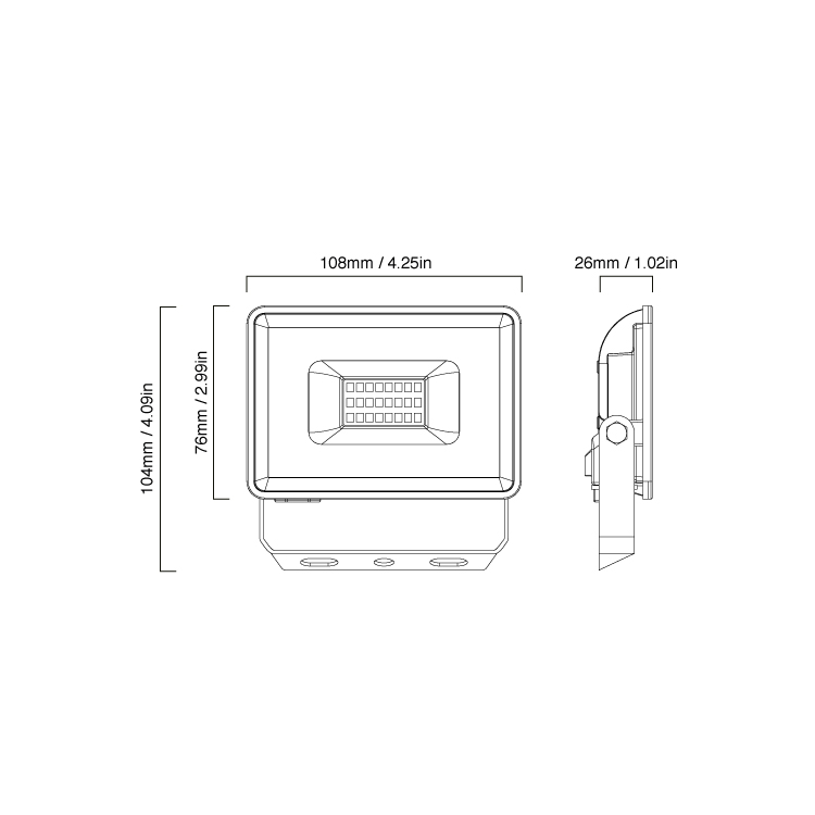 Reflector LED de Exteriores IP65, 20W 1800lm Blanco Frio, 220V