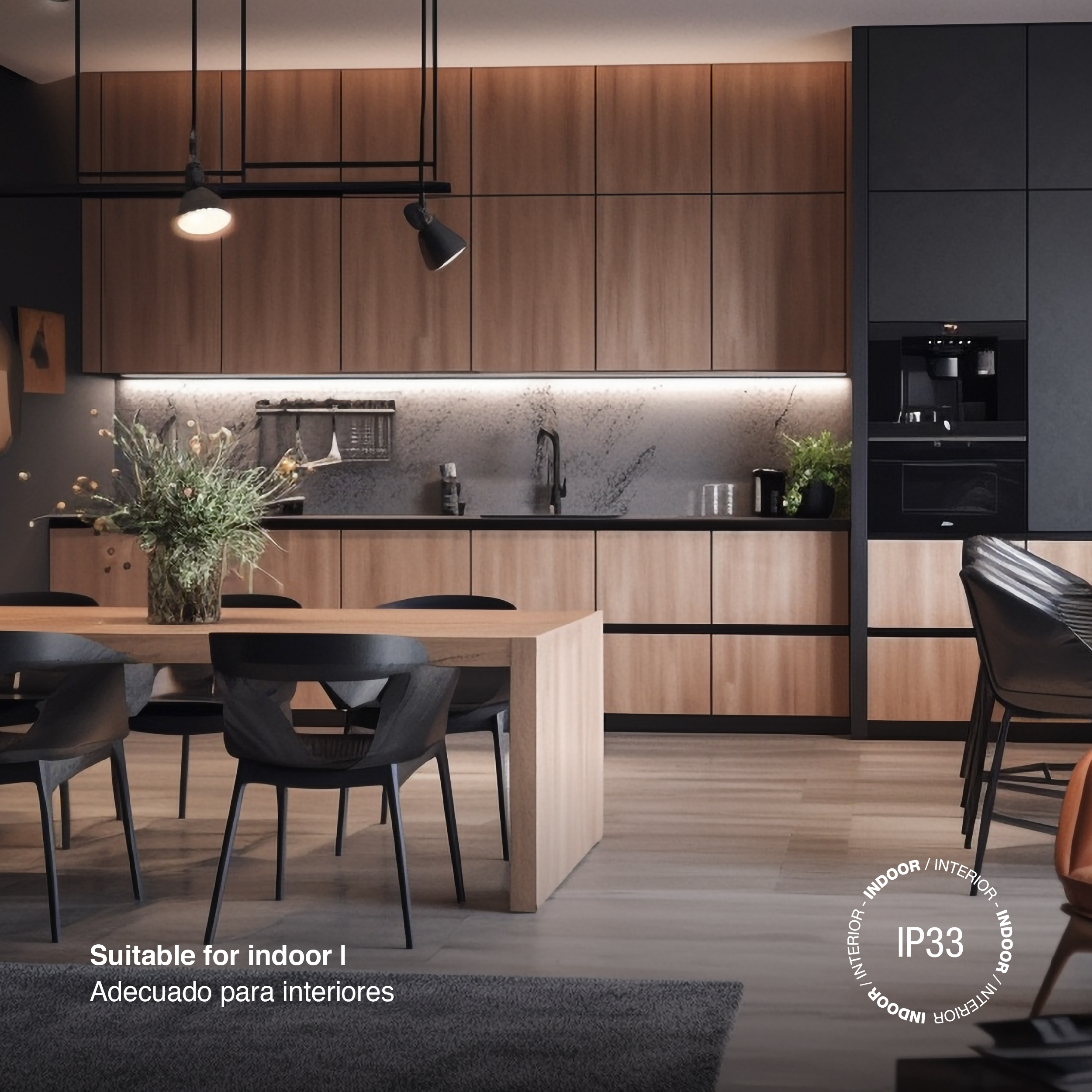 Tira LED COB 12V 11W/m, Blanco Neutro 1100lm/m 480 LEDs/m, 8mm, 5m