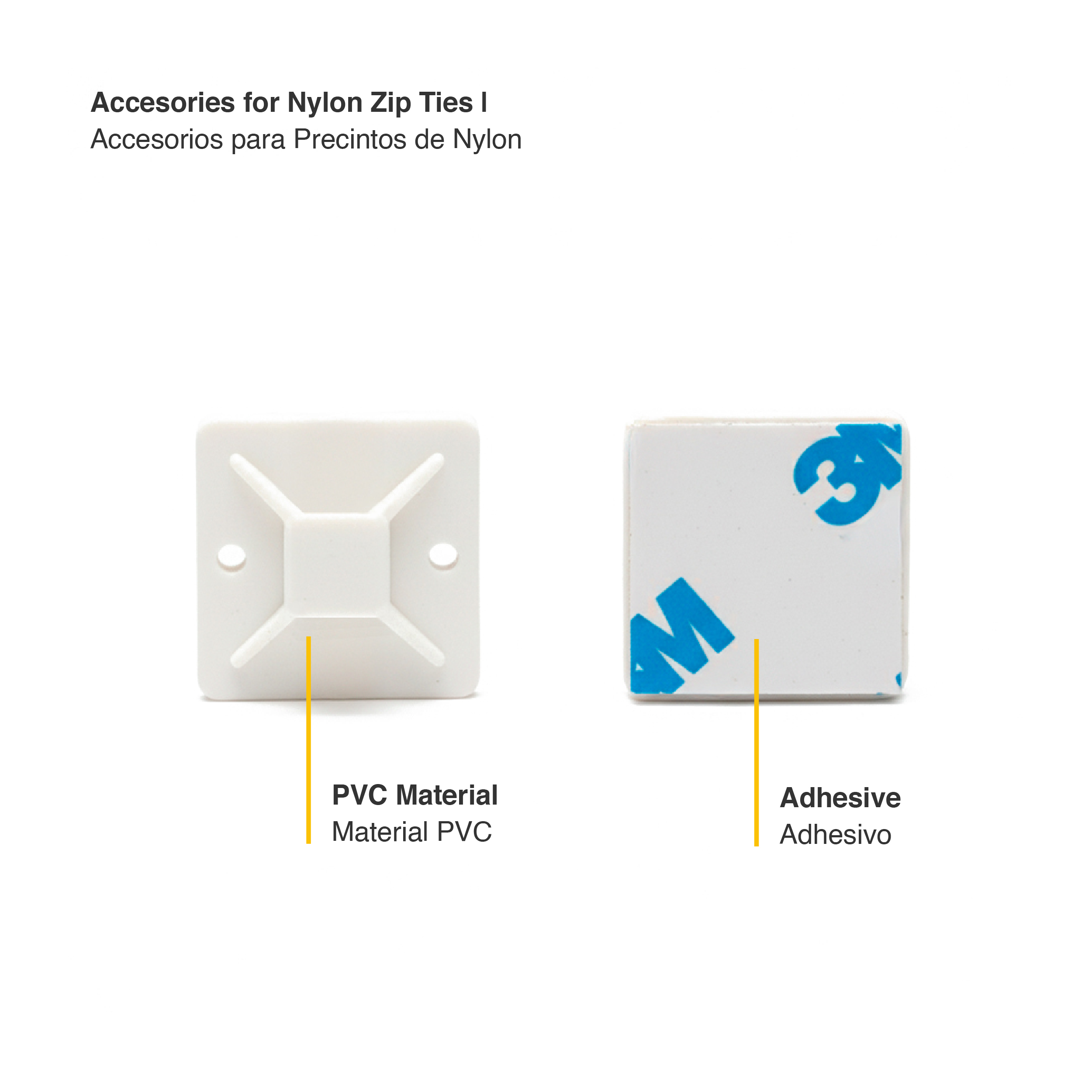 Accesorios para Precinto de Nylon Blanco, x50 uds. 