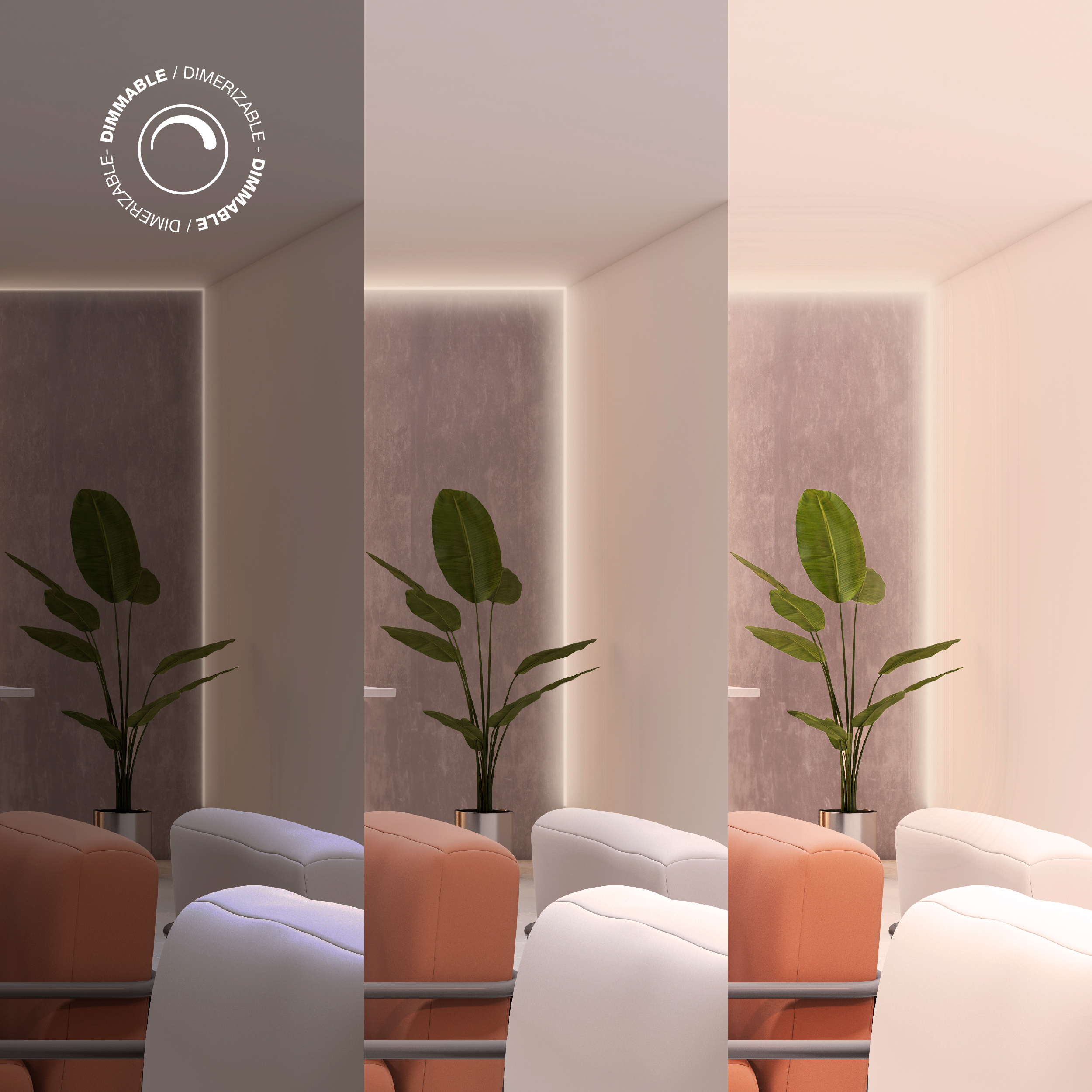 Tira LED Zig-Zag SMD2835 12V 6.2W/m Cálido 660 lm/m 60 LEDs/m, 5m