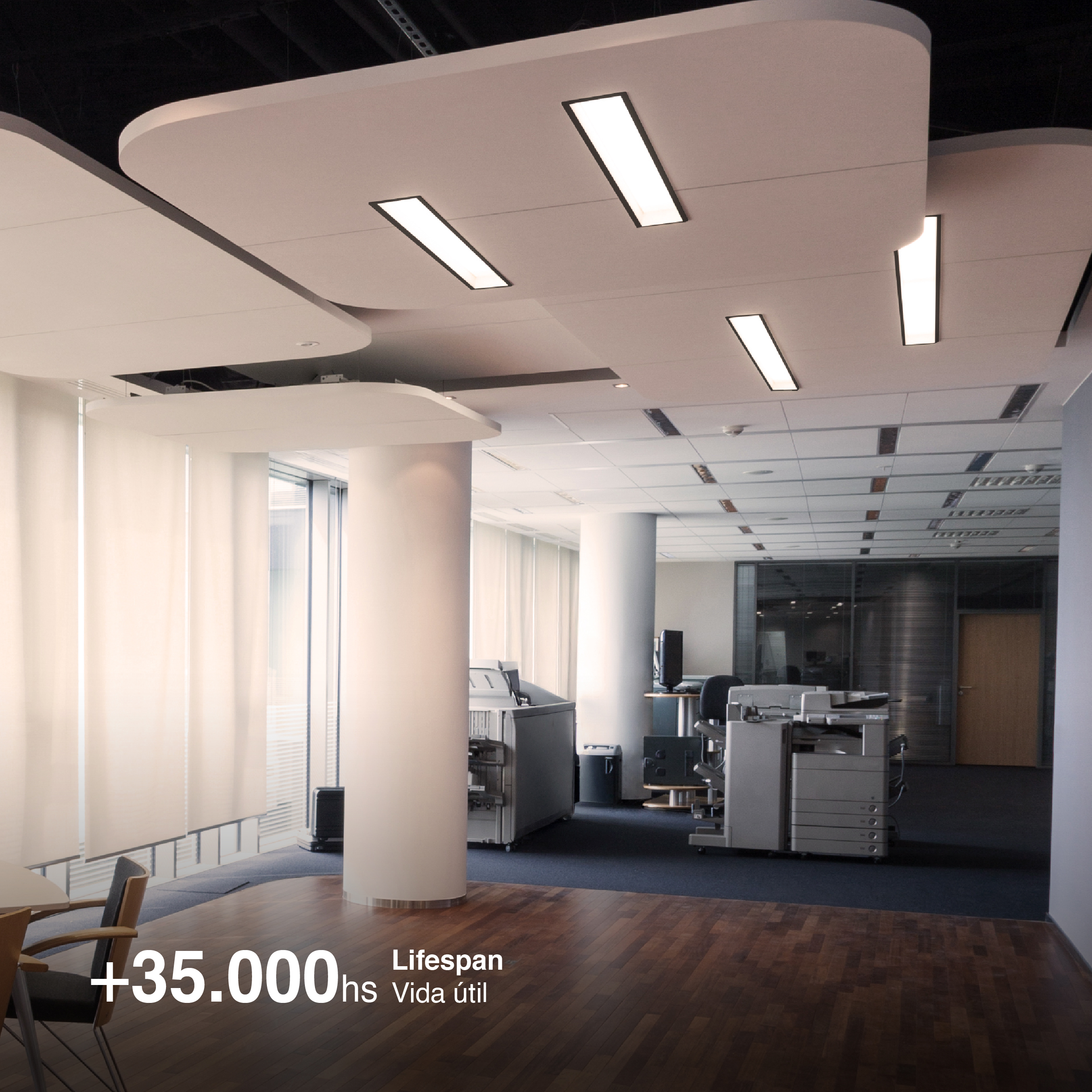 Panel BACKLIGHT LED Negro 48W, 30 x 120cm, blanco Cálido, Aplicar