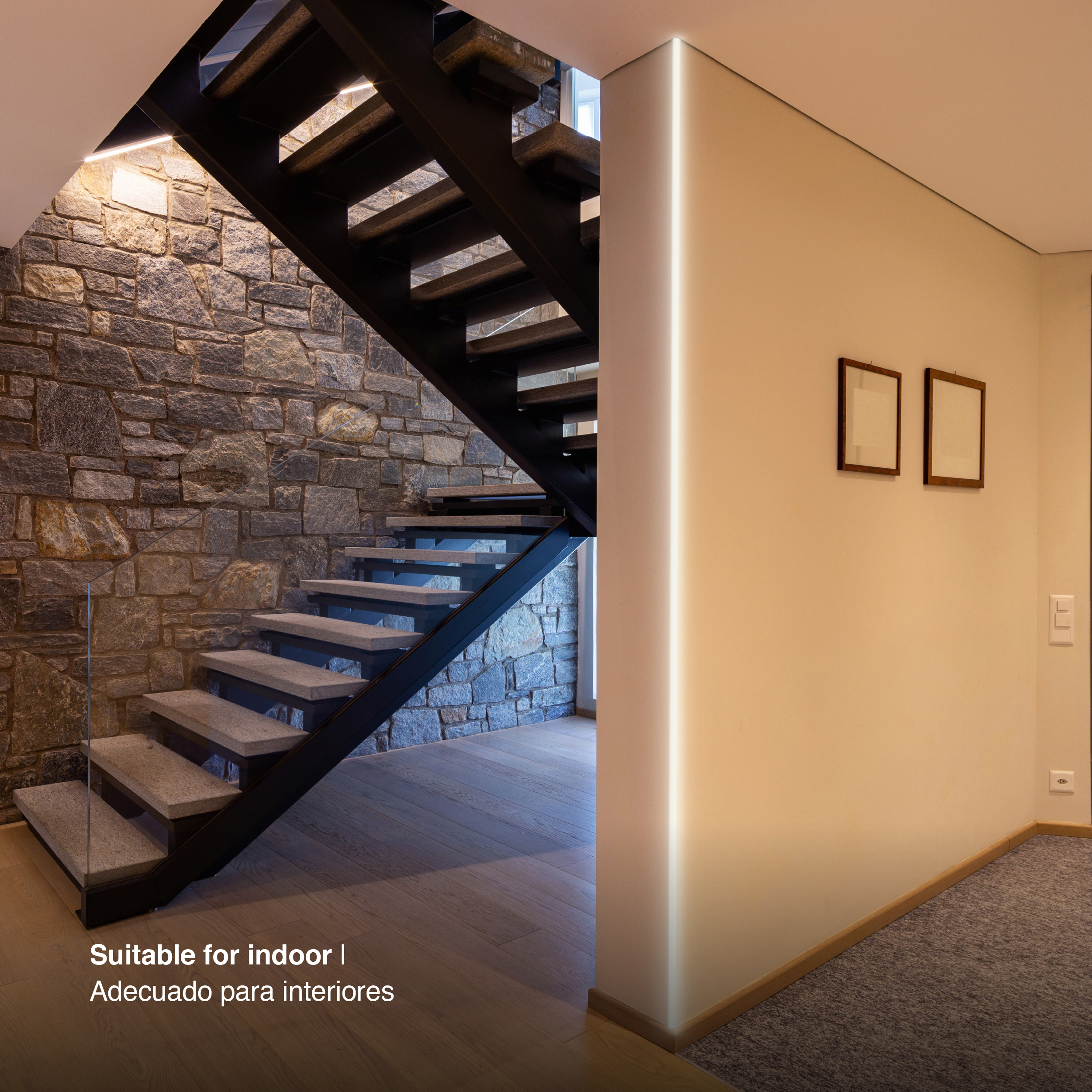 Perfil de Aluminio Esquina Exterior de Embutir 50x22mm Anodizado, Cover Opal Blanco x1m