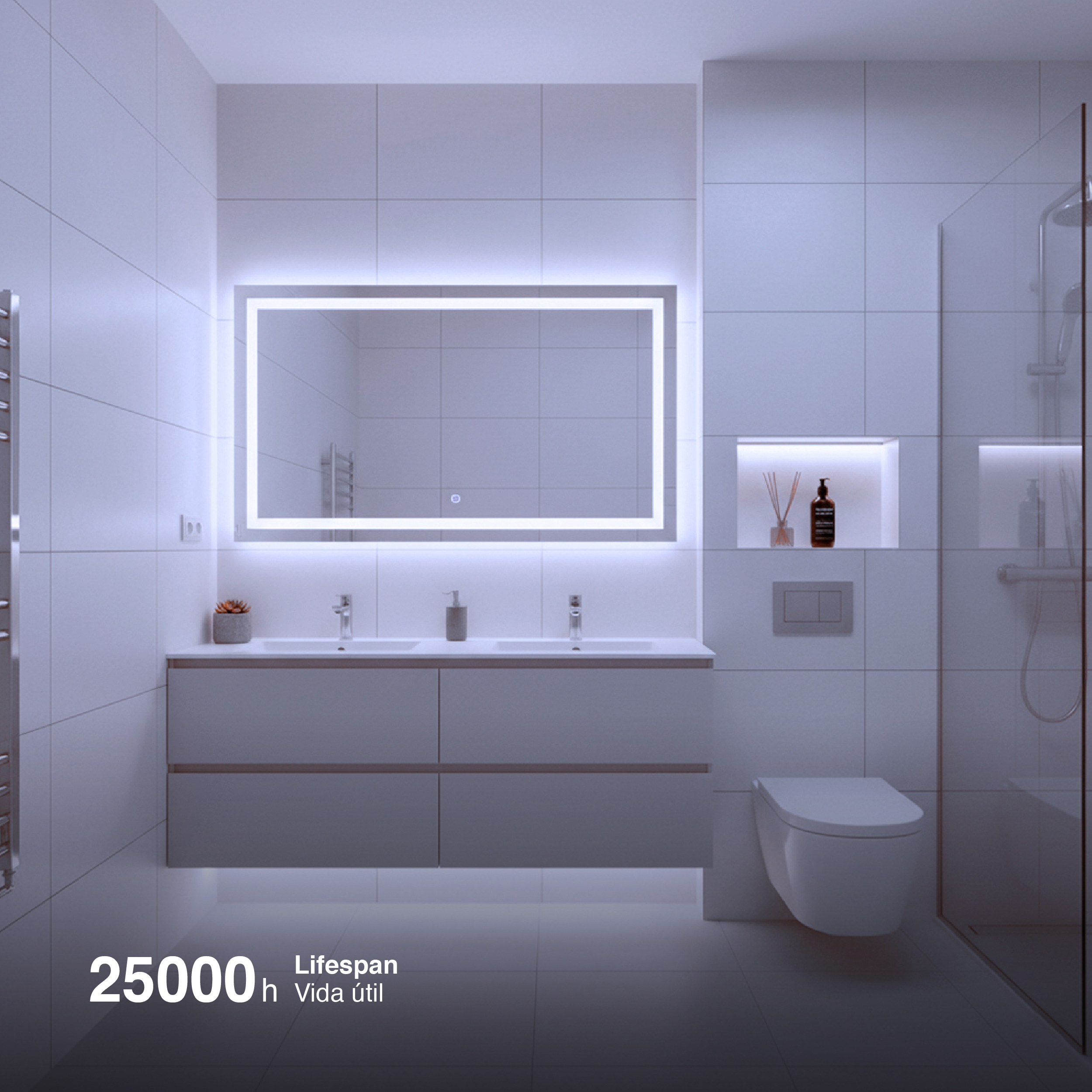 Tira LED COB IP67 220-240V, 400W Blanco Frío 6500K 560LEDs/m, 50m