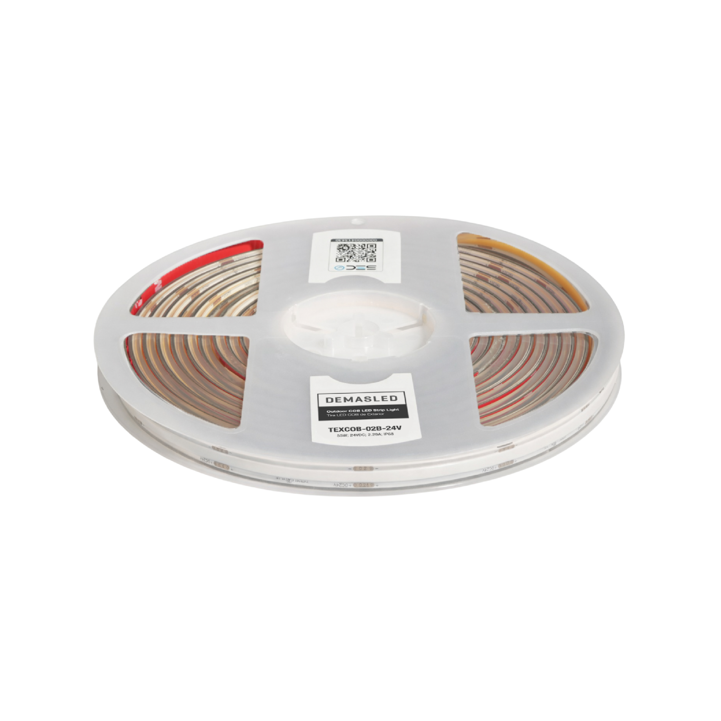 Tira LED COB 24V 11W/m Azul 176lm/m, 8mm, IP68, 5m