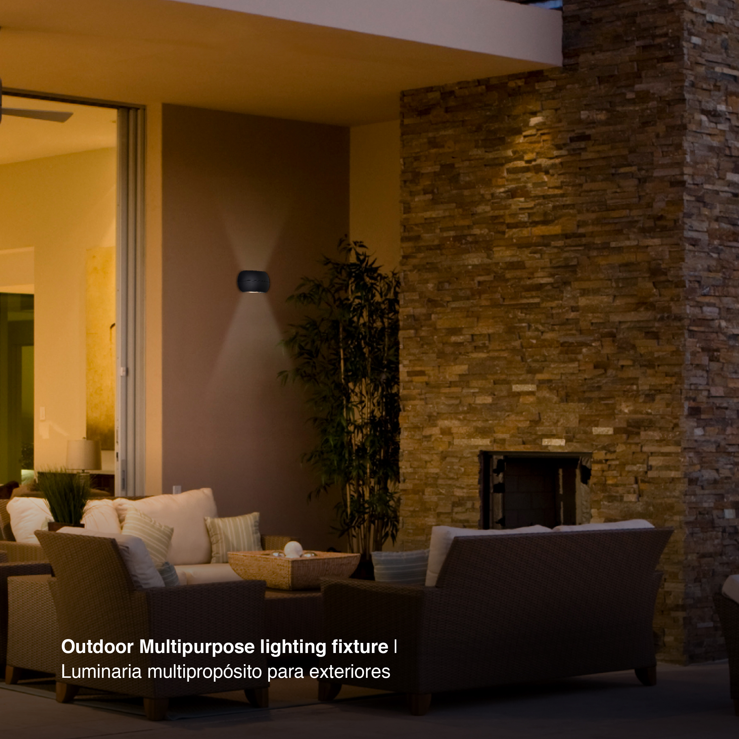 Aplique LED Exterior de Pared Bidireccional 10W IP65 Negro 18×11cm 220V Blanco Calido