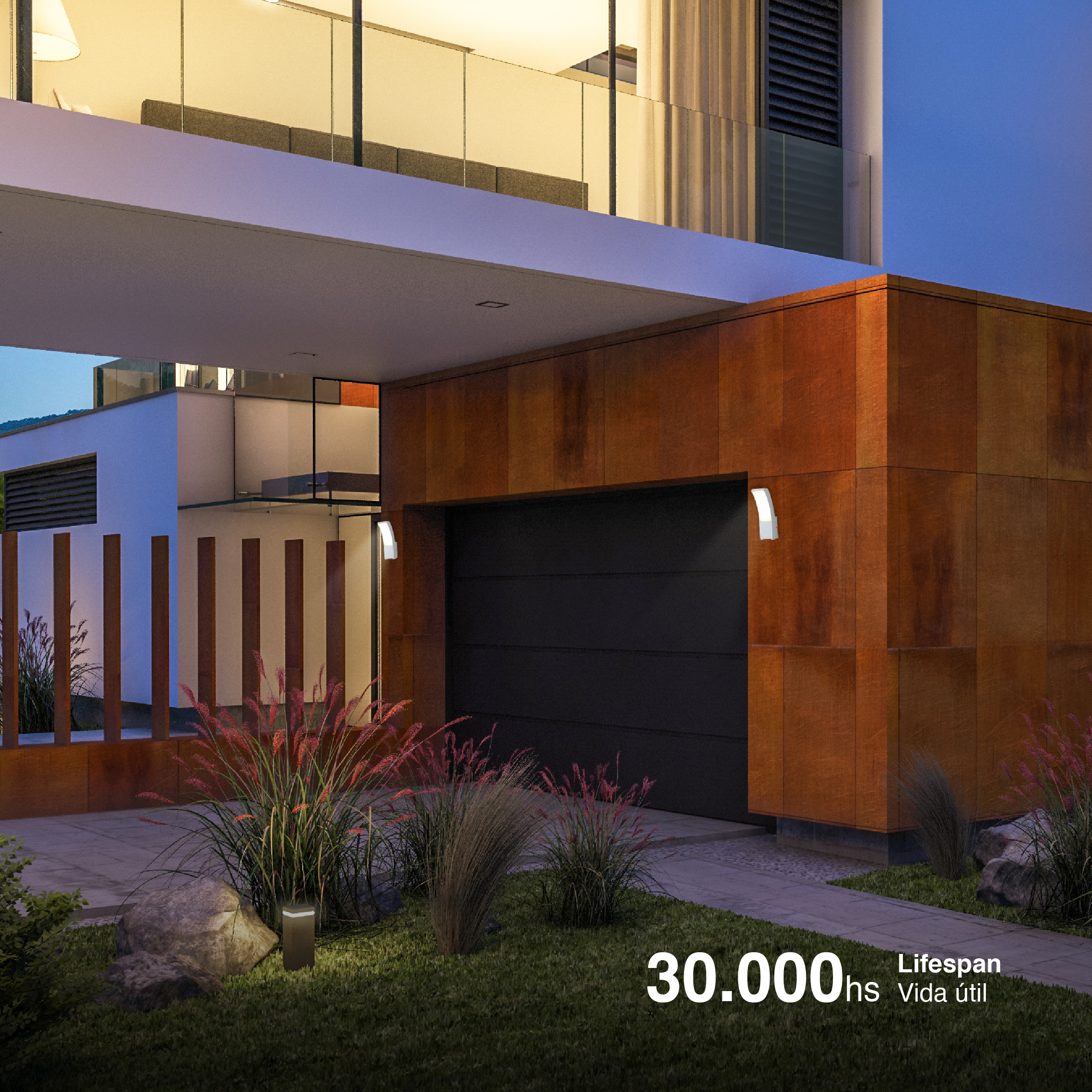 Aplique Exterior Blanco CURVED LED de Pared 12W Neutro 1000lm 220-240V