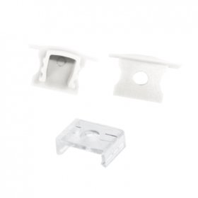 Kit de 2 tapas y 2 clips para perfil de aluminio, PER-12-2M