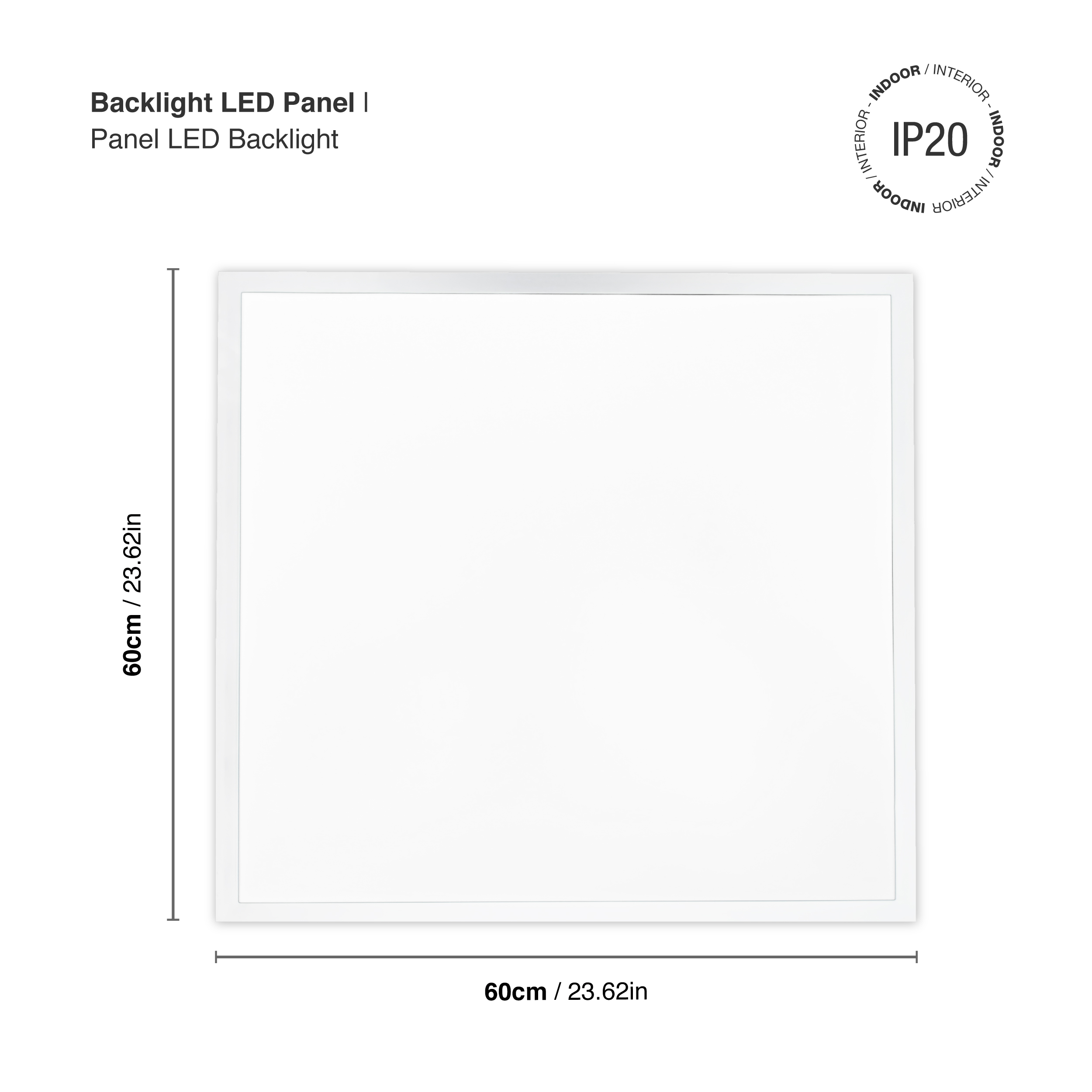 Panel LED BACKLIGHT de 60x60x3.8cm 48W 4800lm Neutro, Aplicar