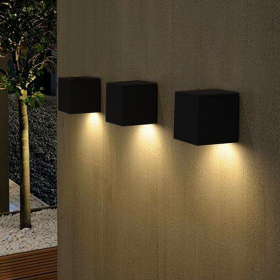 Aplique MÓNACO Exterior Negro Unidireccional para Dicroica GU10 95x95x102mm