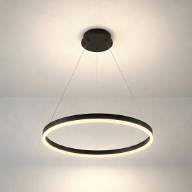Lámpara LED Suspendida Aro Negro Ø80cm, 48W Blanco Cálido 3000K, 3264lm