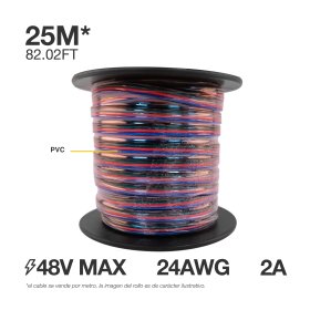 Cable 4 polos de 0.5mm RGB  - 4x0.5mm (24AWG) - 48V Máx  x25m