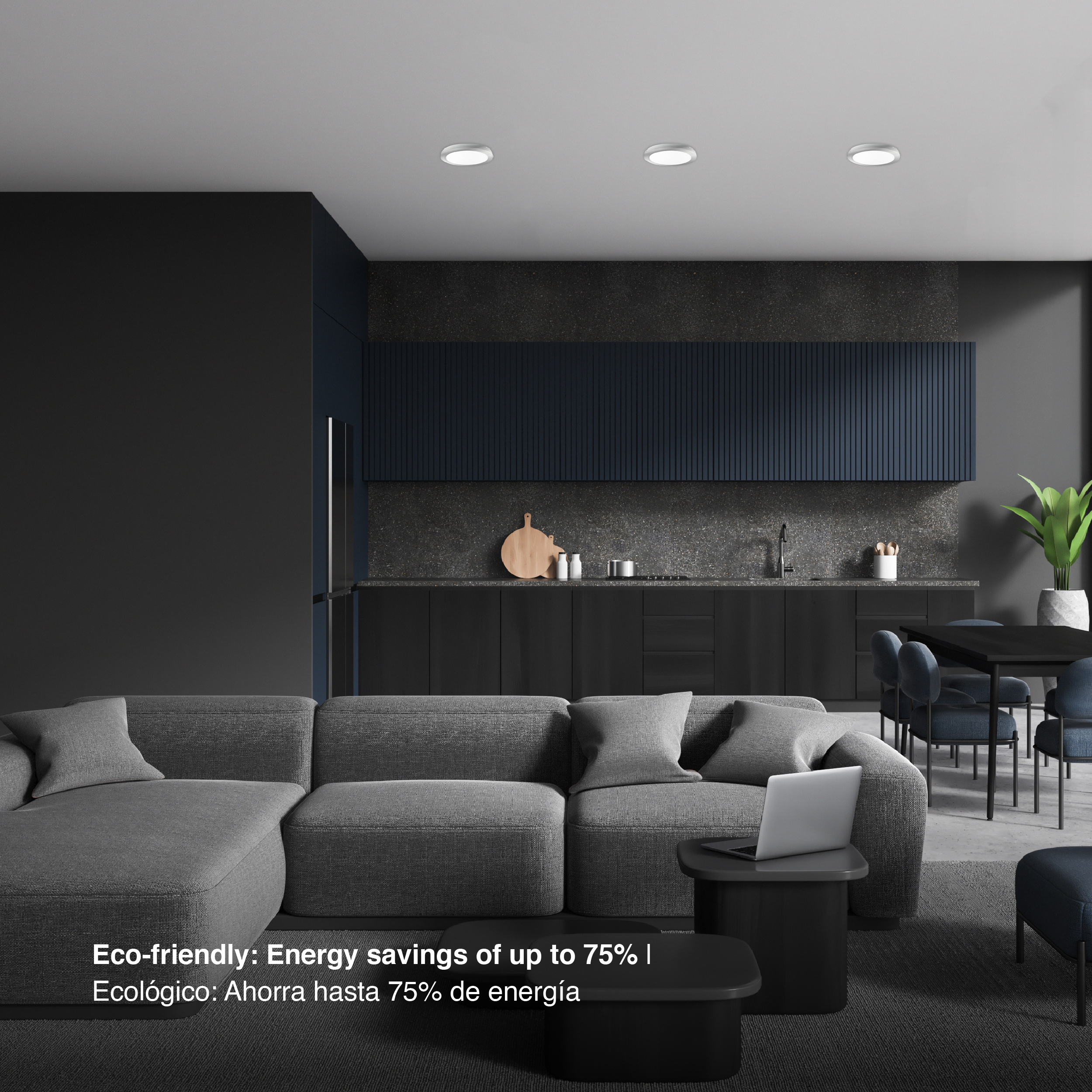 Plafón LED redondo níquel de 22cm, 18W 1230lm Neutro, de aplicar