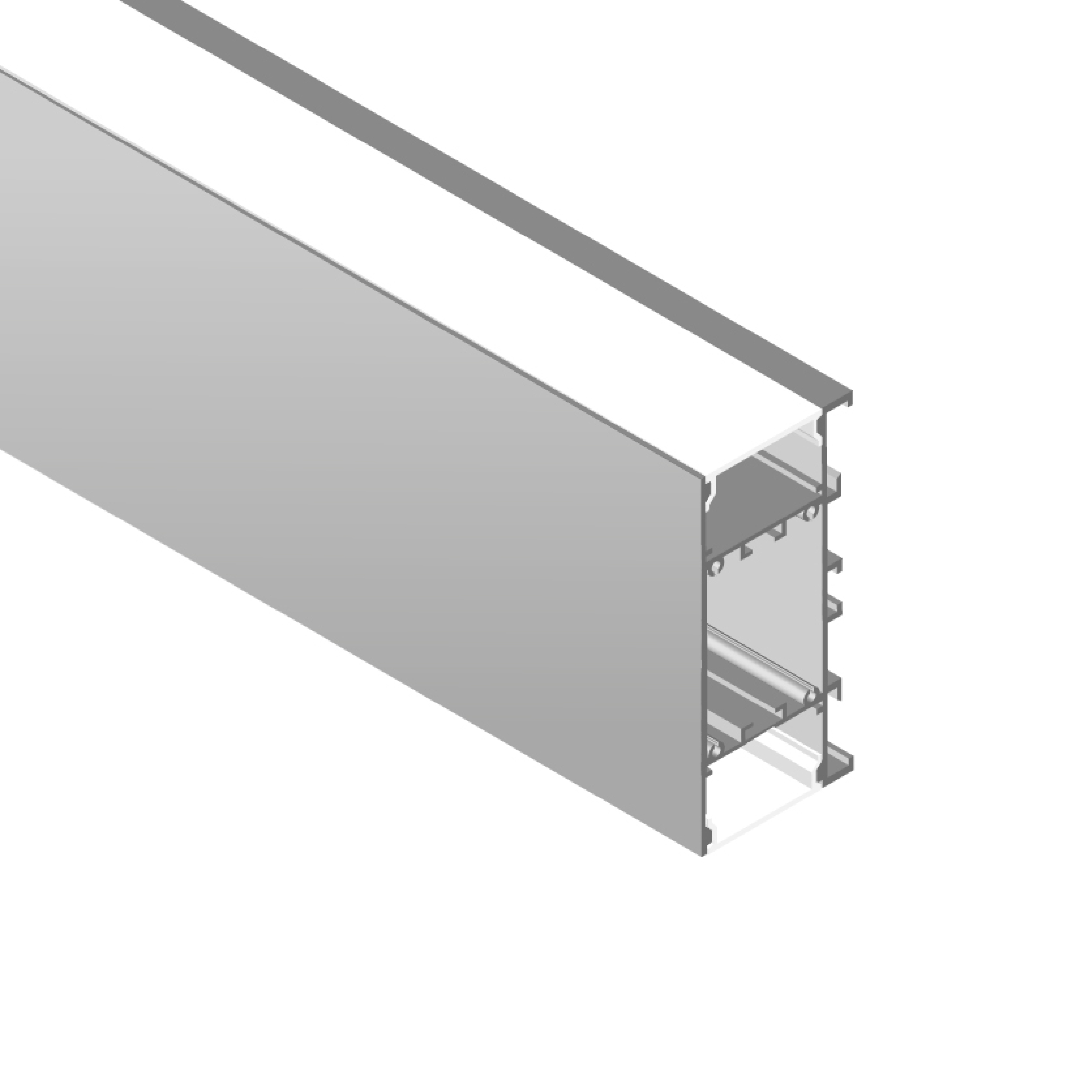 Perfil de Aluminio Duo Bidireccional 42mm Anodizado, Cover Opal Blanco x2m