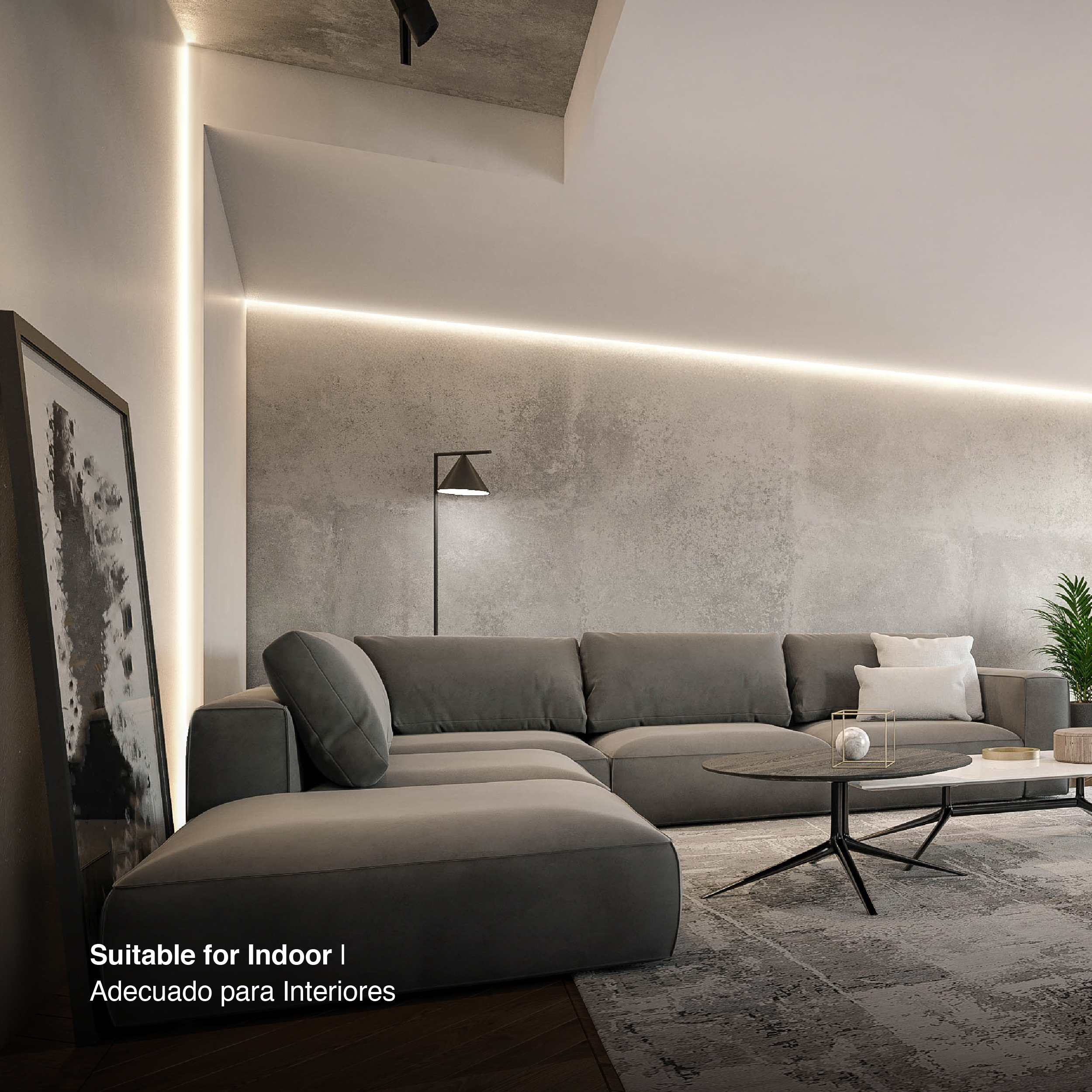 Perfil de Aluminio Esquinero 7,4x7,4mm Anodizado, Cover Opal Curvo Blanco x2m