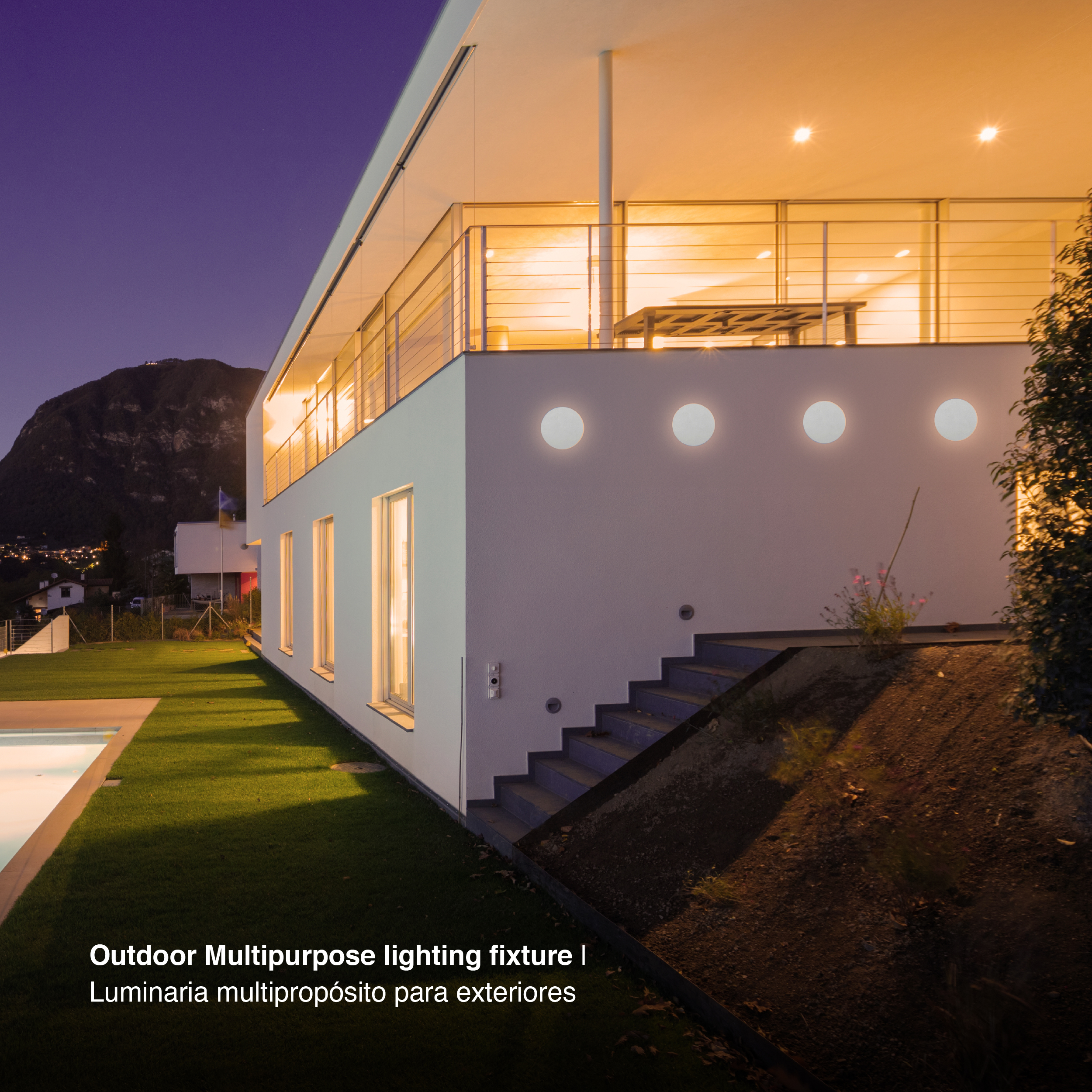 Aplique LED Exterior de Pared Redondo 12W IP65 Blanco 15cm 220V Blanco Calido