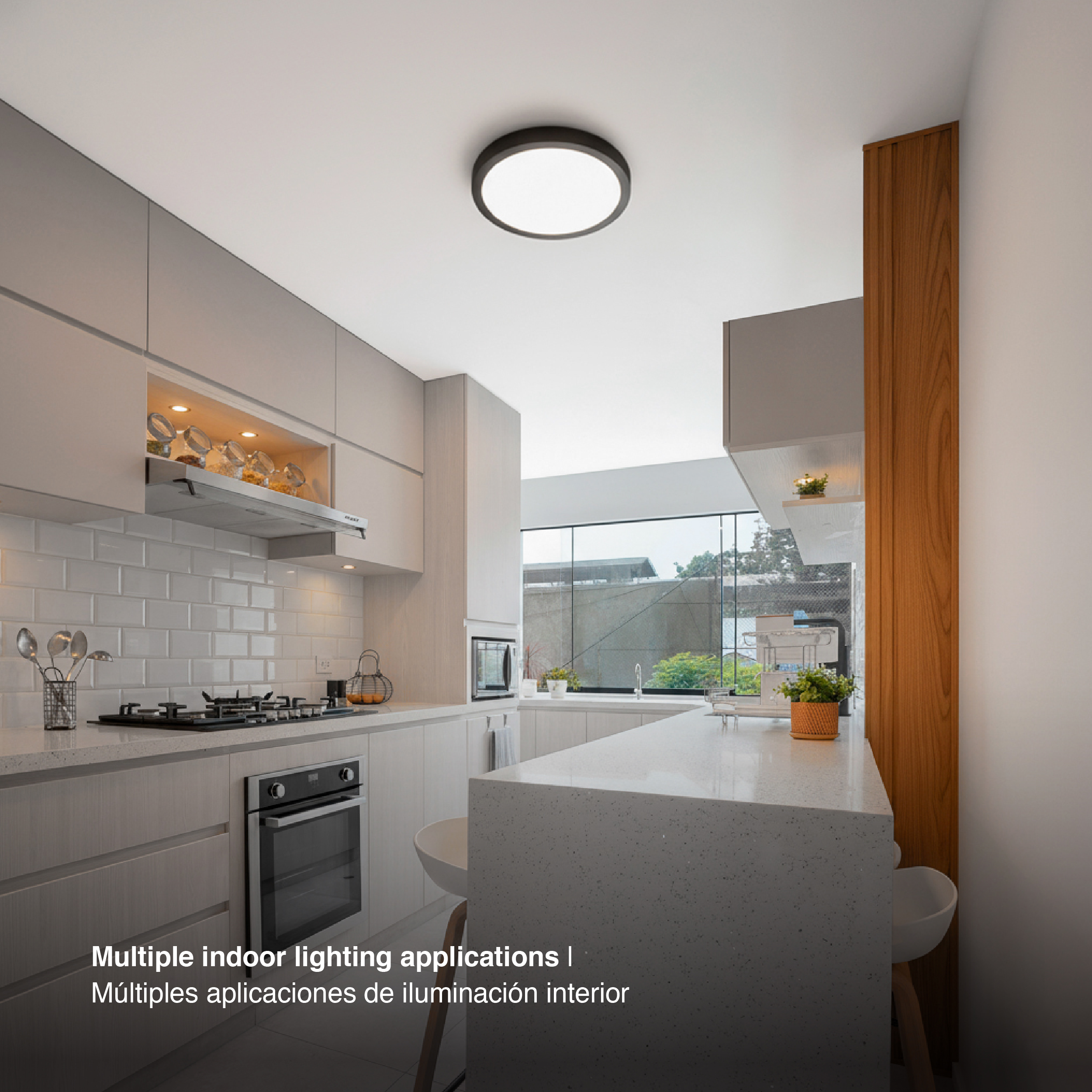 Panel Negro BACKLIGHT LED Redondo 60cm 40W blanco Neutro, Aplicar