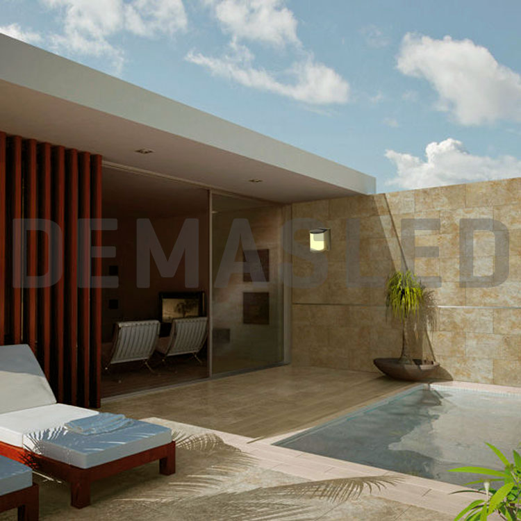 Aplique LED Exterior de Pared Semicircular 7W IP65 Negro 15cm 220V Blanco Calido