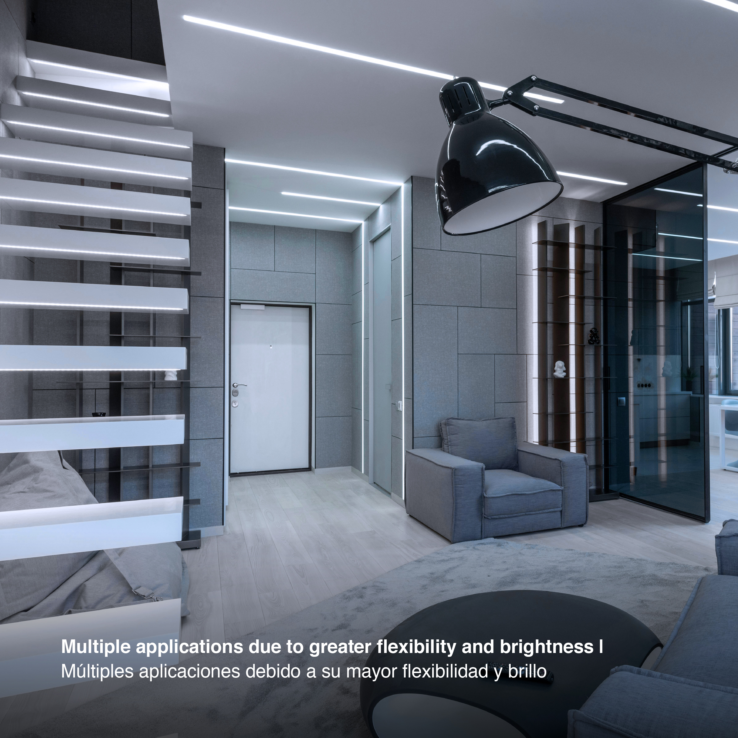 Tira LED COB Freecut 24V 10W/m Blanco Frío 950lm/m 528LEDs/m, 8mm PCB IP33 x5m